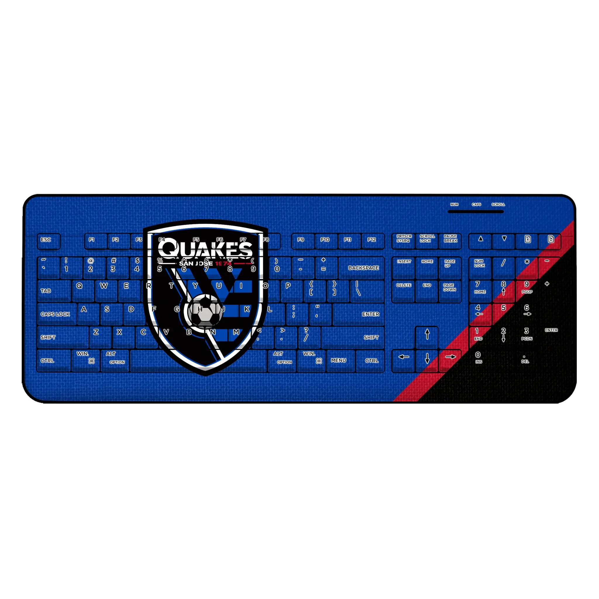 San Jose Earthquakes Diagonal Stripe Wireless USB Keyboard