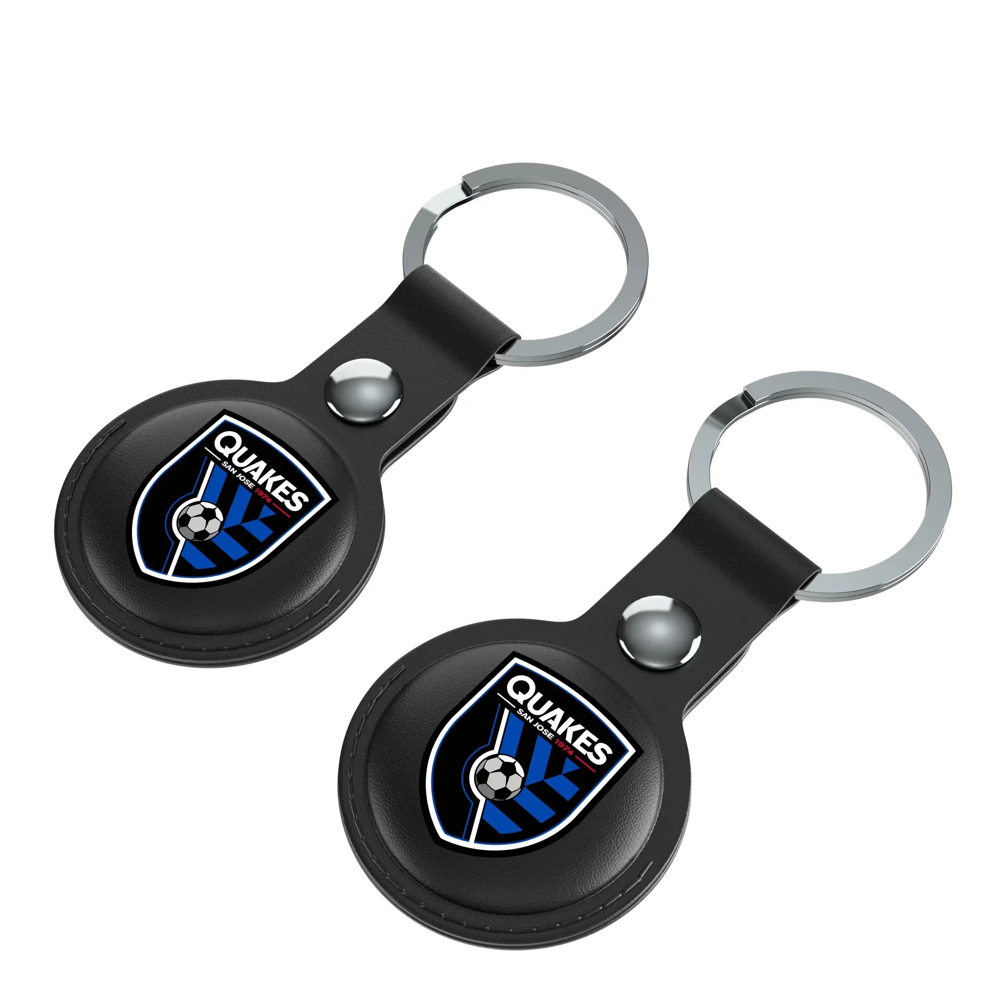 San Jose Earthquakes Insignia AirTag Black Airtag Holder 2-Pack - Isometric View