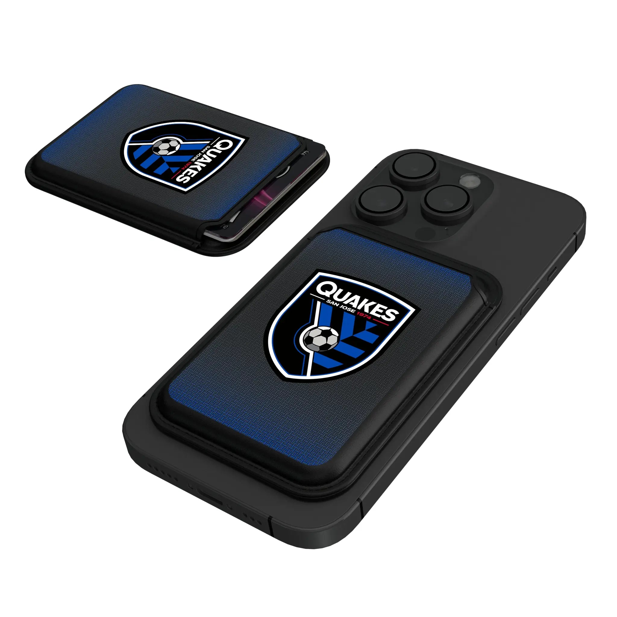 San Jose Earthquakes Linen Black Magnetic Credit Card Wallet