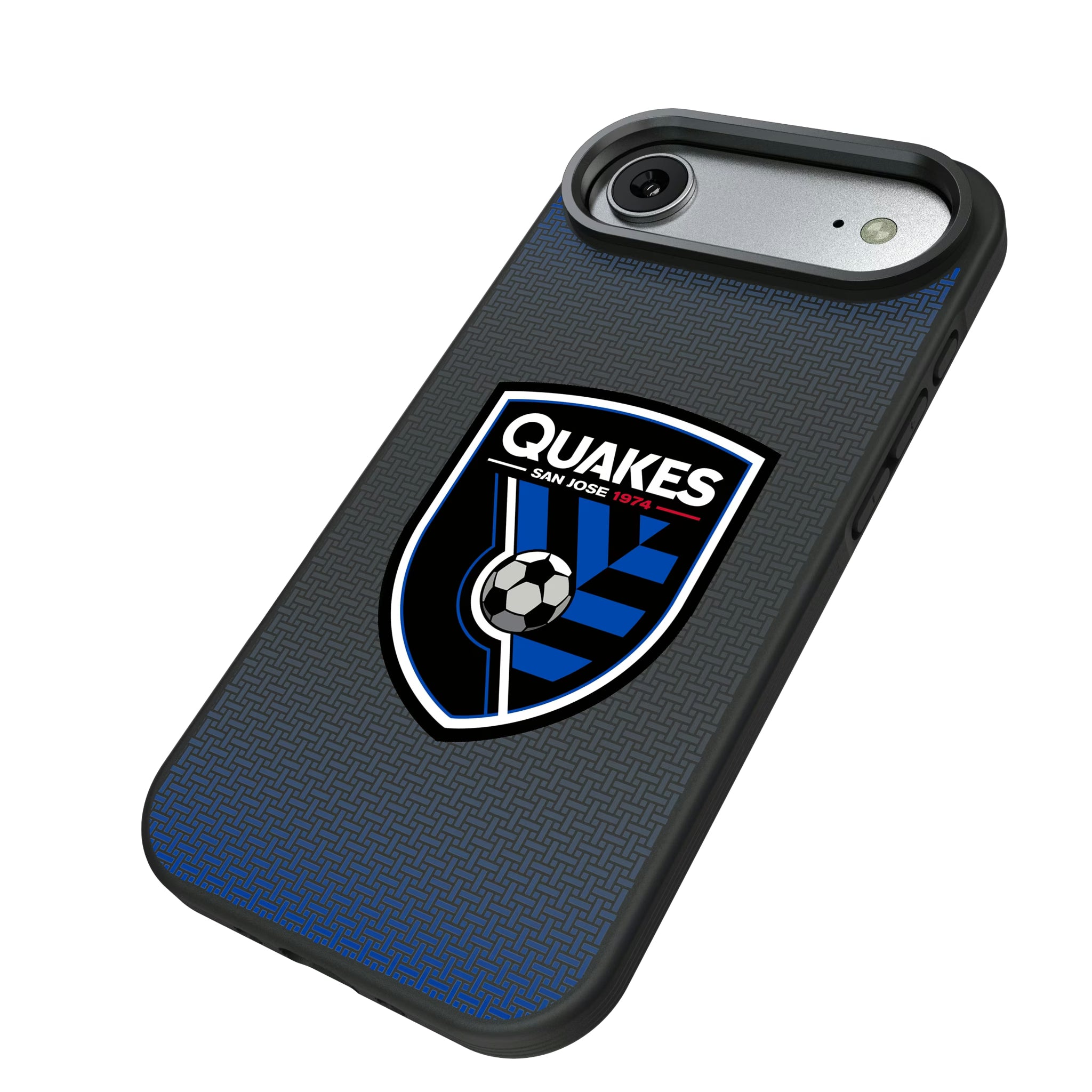 San Jose Earthquakes Linen iPhone Bump Phone Case for Apple iPhone - Isometric View#Device_iPhone Air