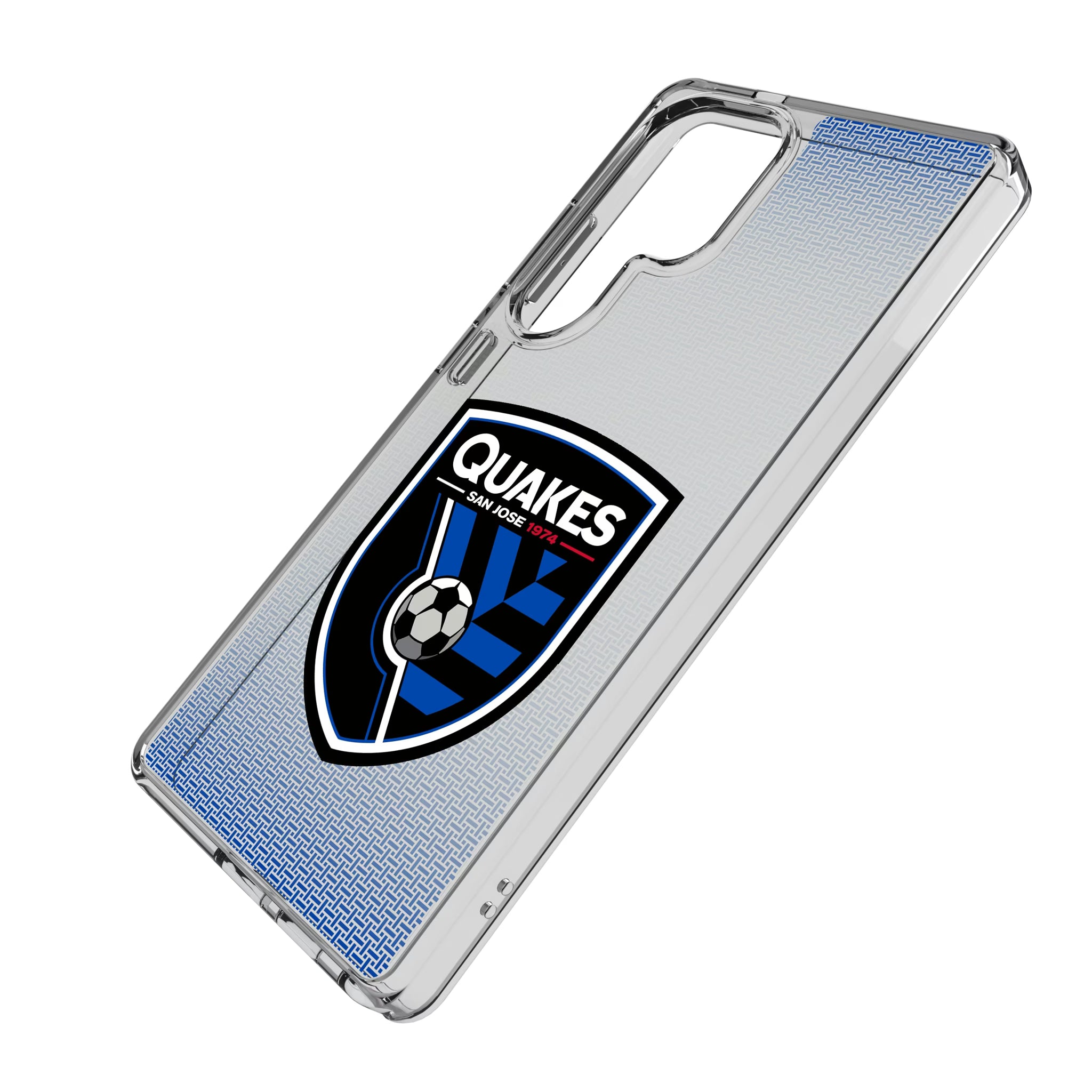 San Jose Earthquakes Linen Galaxy Clear Phone Case for Samsung Galaxy - Isometric View
