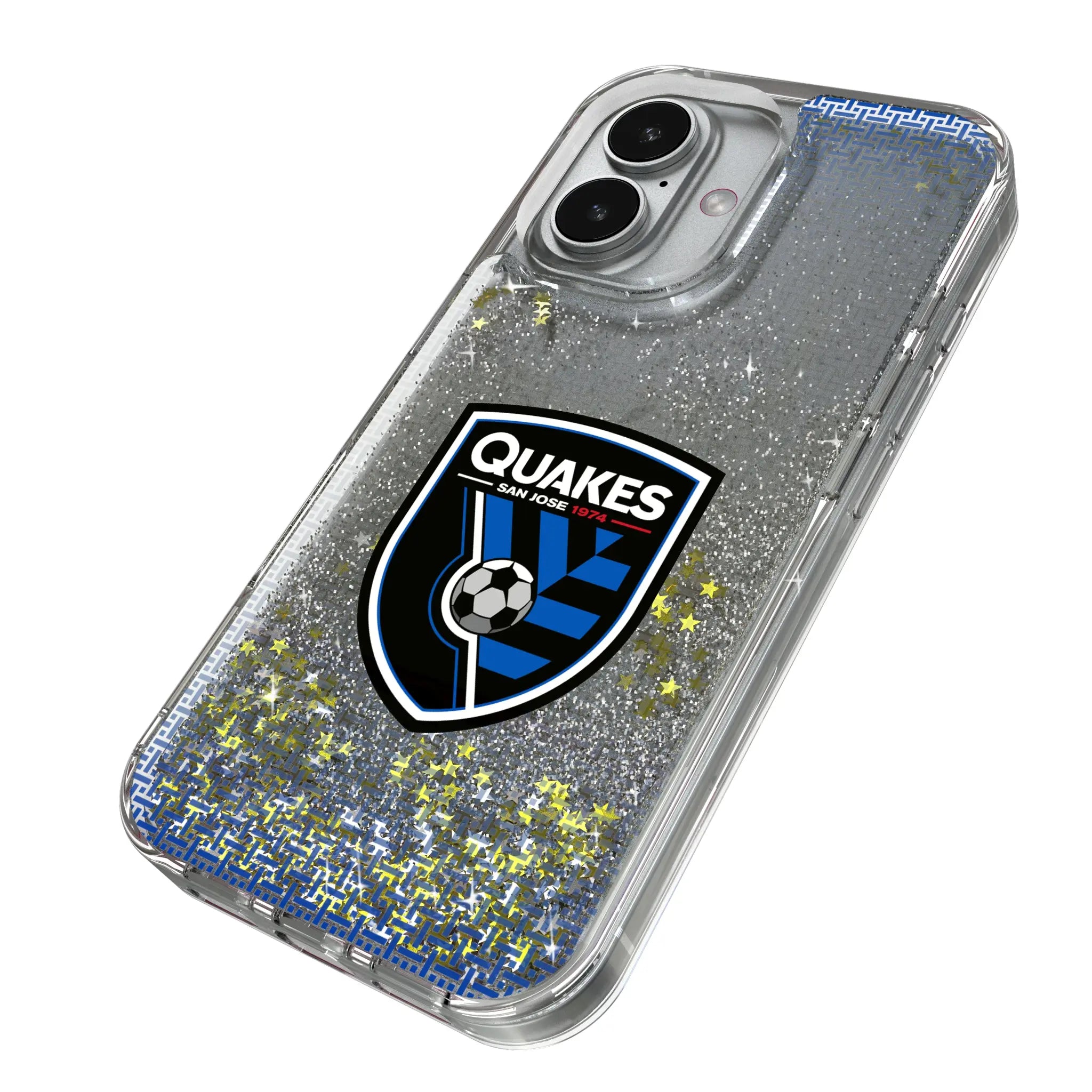 San Jose Earthquakes Linen iPhone Glitter Phone Case for Apple iPhone - Isometric View