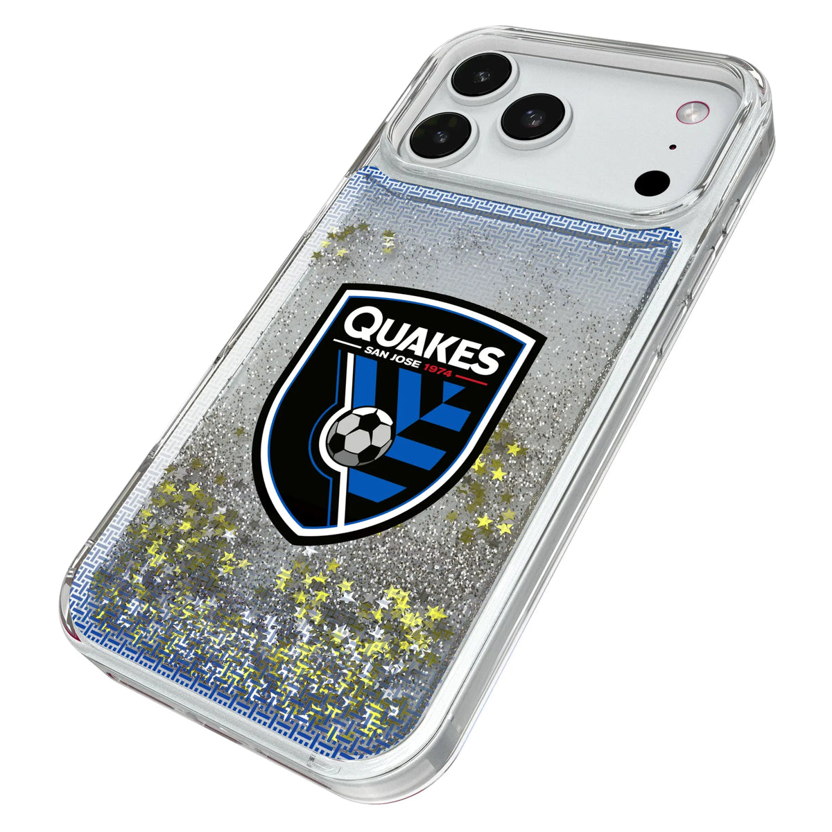 San Jose Earthquakes Linen iPhone Glitter Phone Case for Apple iPhone - Isometric View#Device_iPhone 18 Pro Max