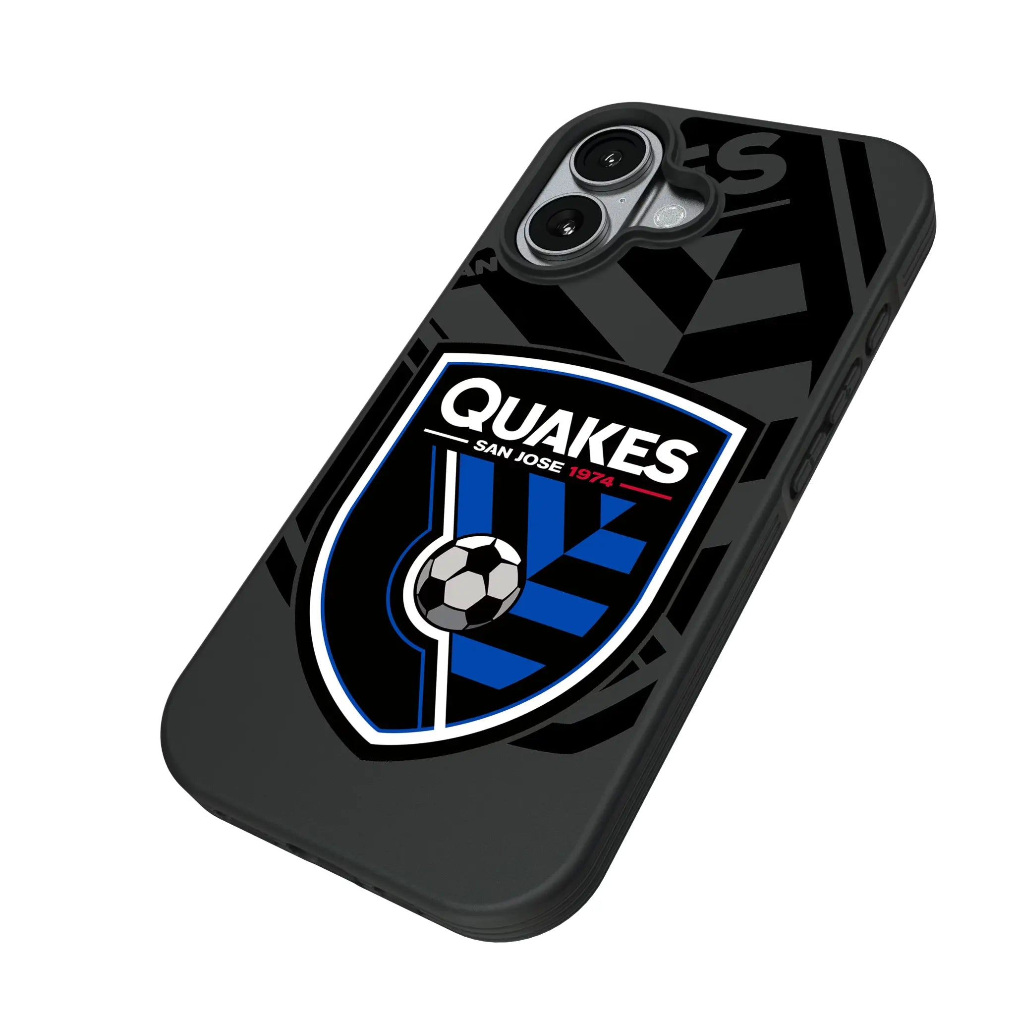 San Jose Earthquakes Monocolor Tilt iPhone Bump Phone Case for Apple iPhone - Isometric View#Device_iPhone 17