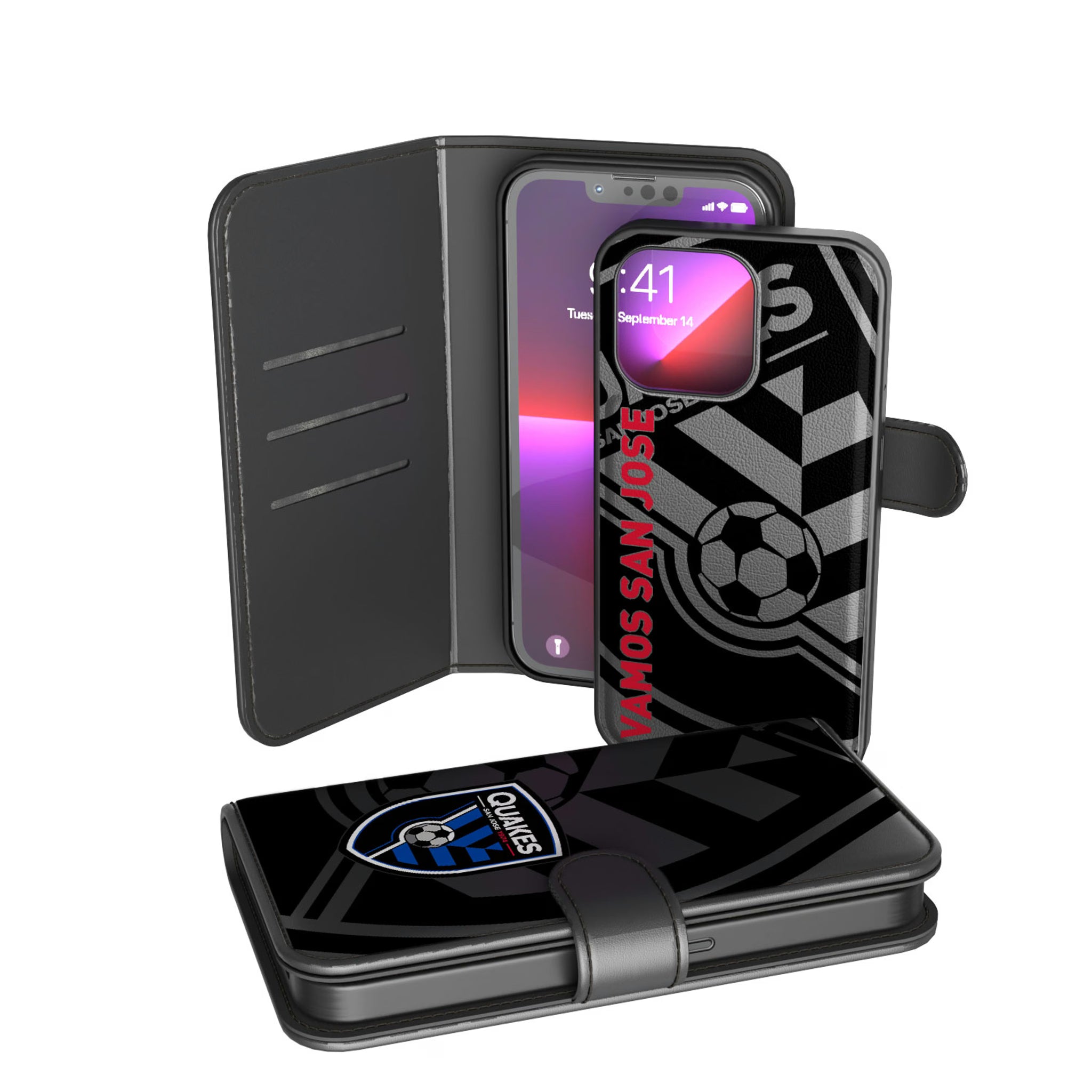 San Jose Earthquakes Monocolor Tilt iPhone Wallet Phone Case for Apple iPhone