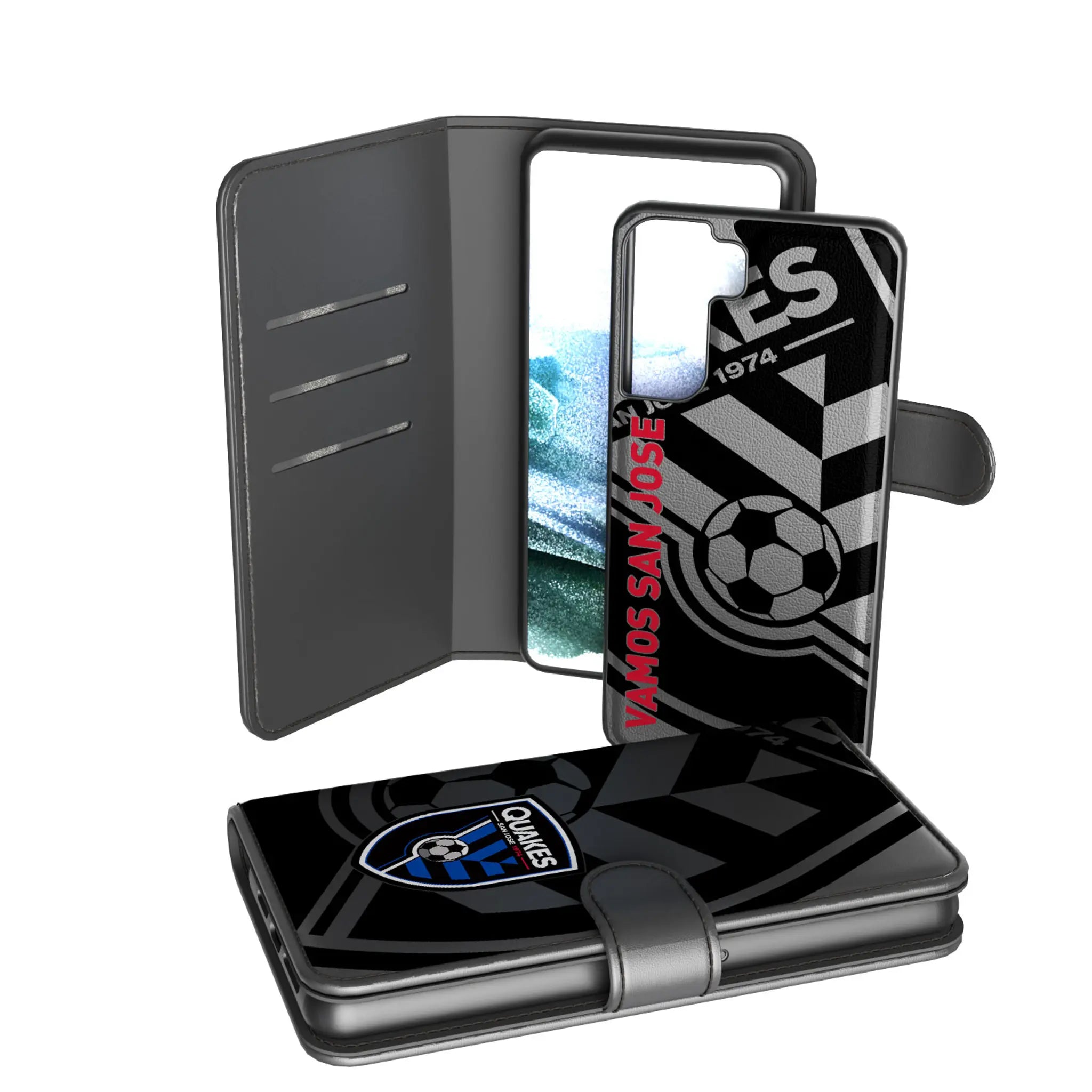 San Jose Earthquakes Monocolor Tilt Galaxy Wallet Phone Case for Samsung Galaxy