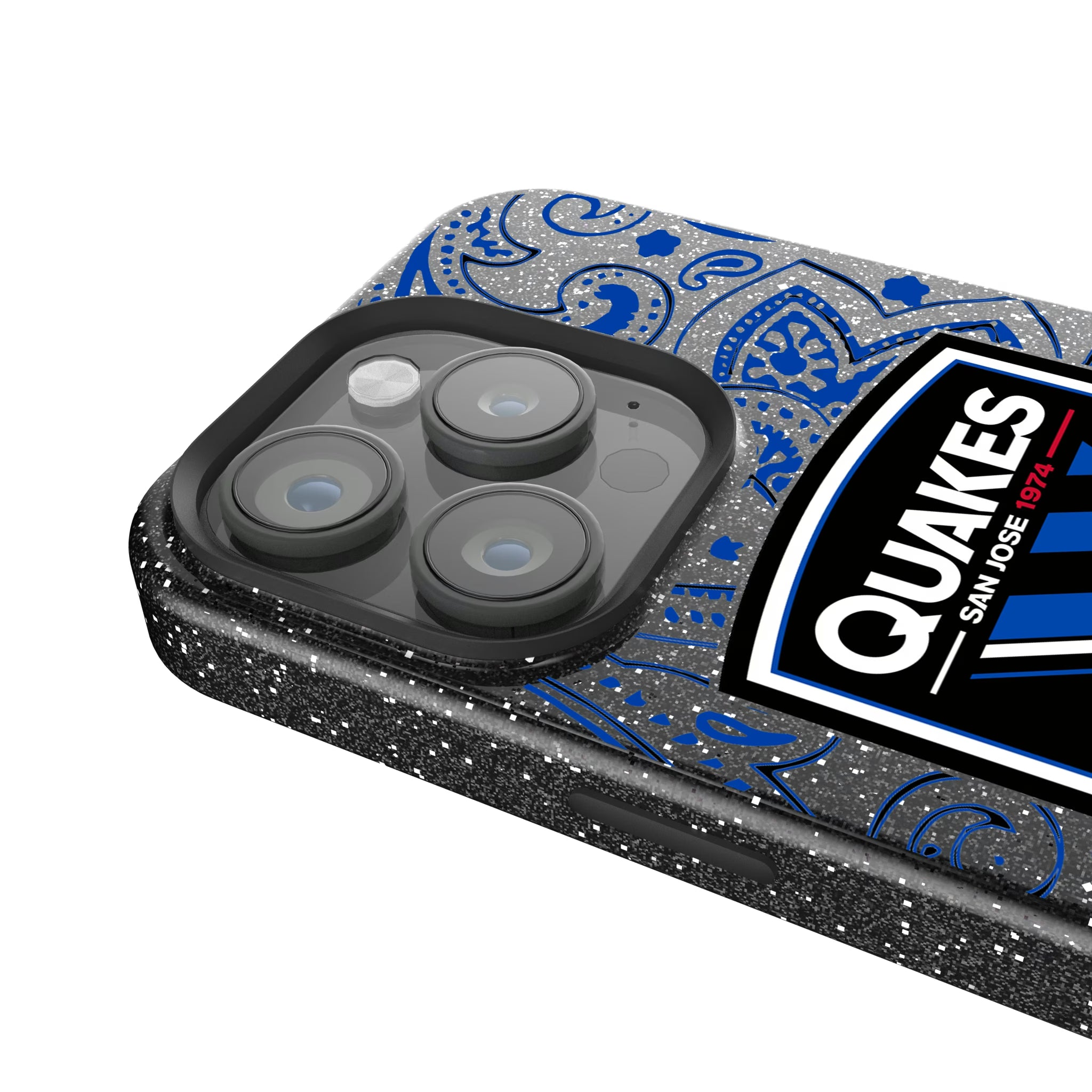 San Jose Earthquakes Paisley iPhone Bling Phone Case for Apple iPhone - Detail