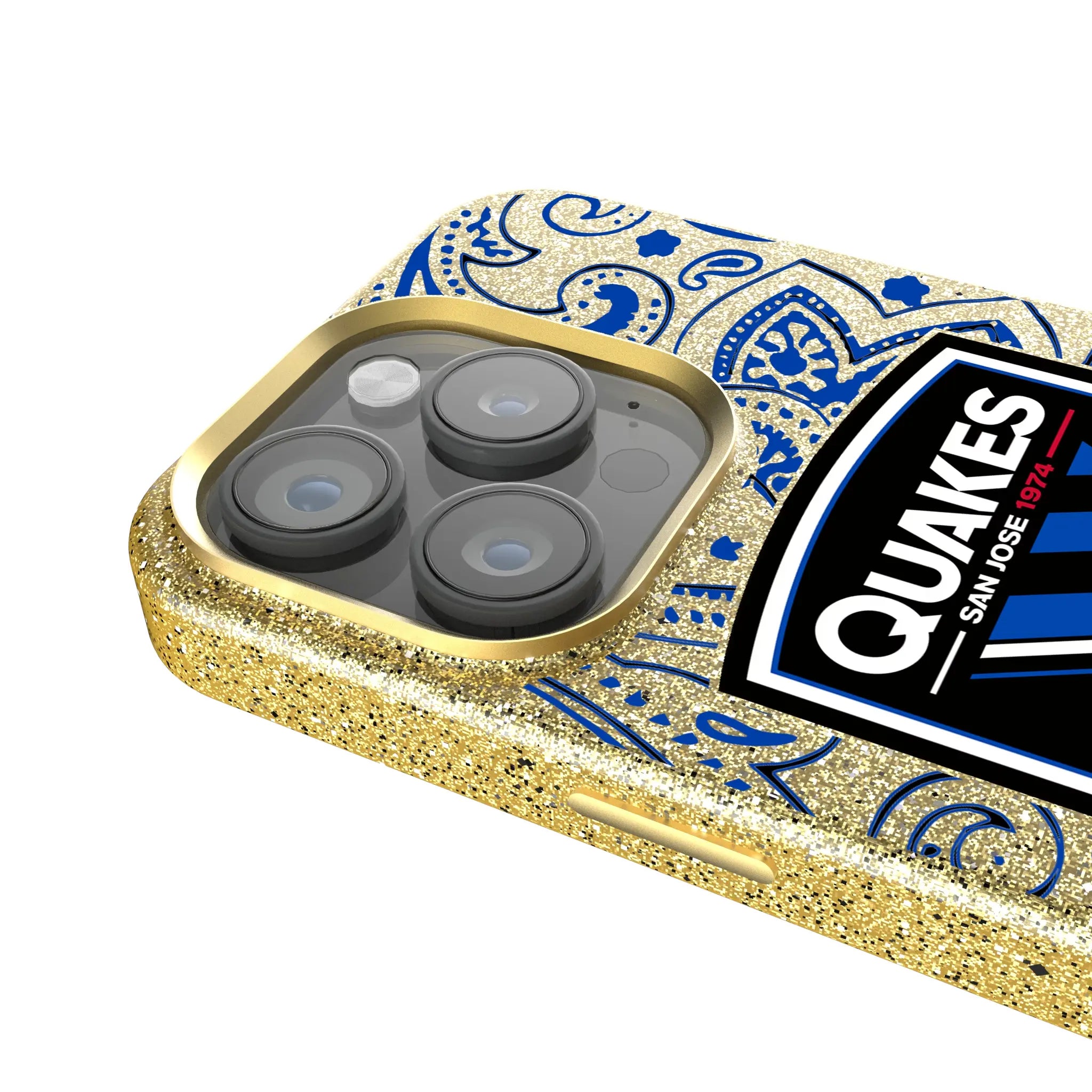 San Jose Earthquakes Paisley iPhone Bling Phone Case for Apple iPhone - Detail
