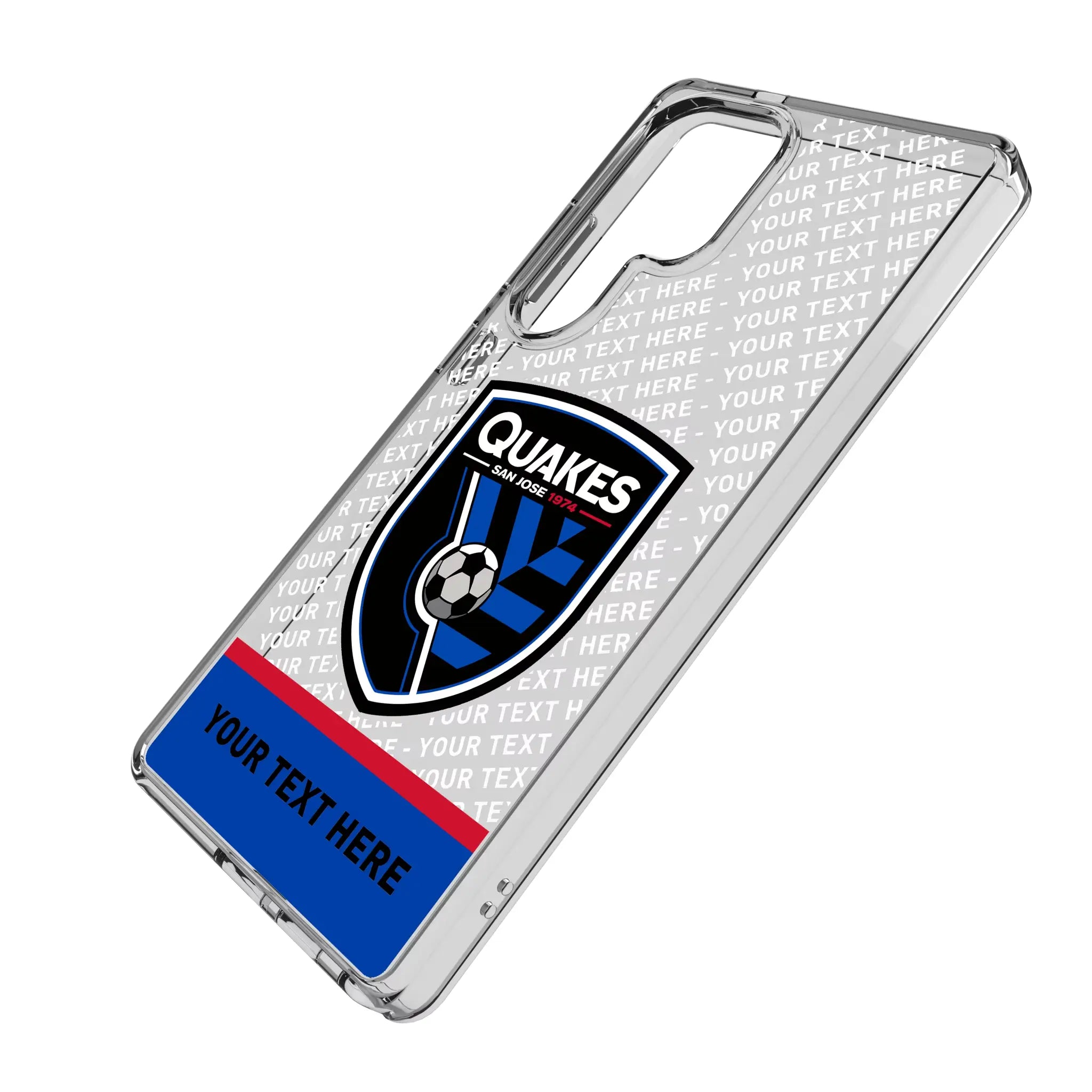 San Jose Earthquakes Personalized EndZone Plus Galaxy Clear Phone Case for Samsung Galaxy - Isometric View