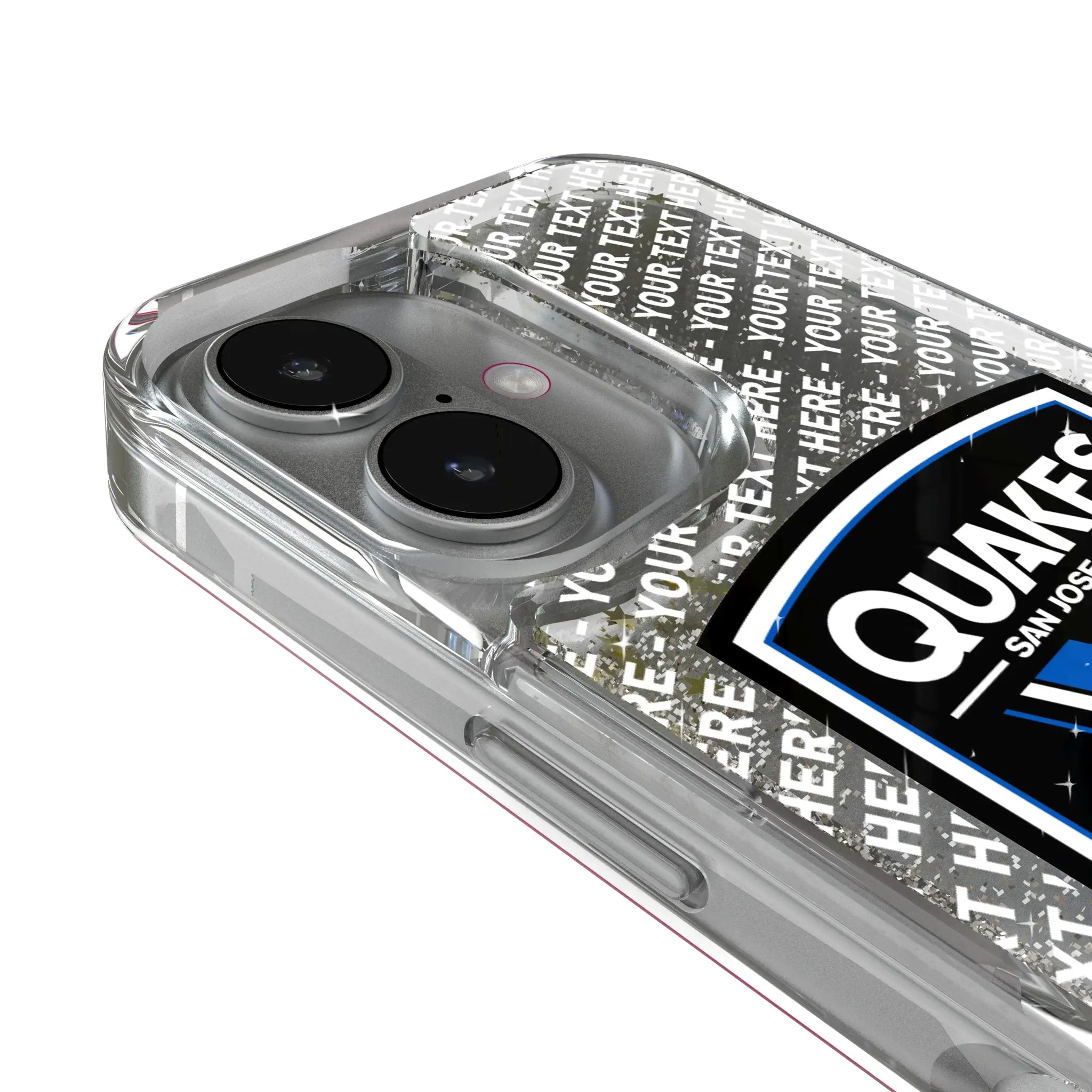 San Jose Earthquakes Personalized EndZone Plus iPhone Glitter Phone Case for Apple iPhone - Detail