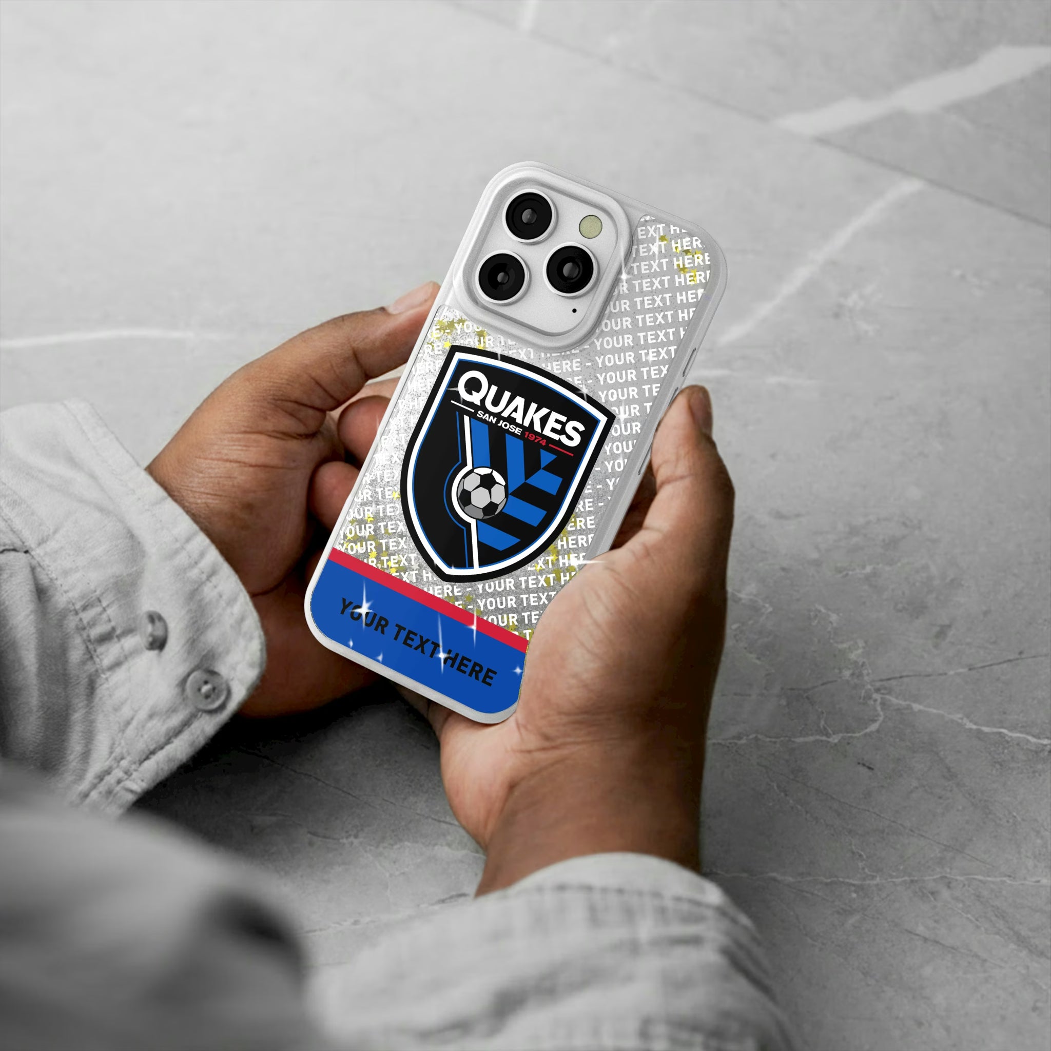San Jose Earthquakes Personalized EndZone Plus iPhone Glitter Phone Case for Apple iPhone - Lifestyle#Device_iPhone 16 Pro
