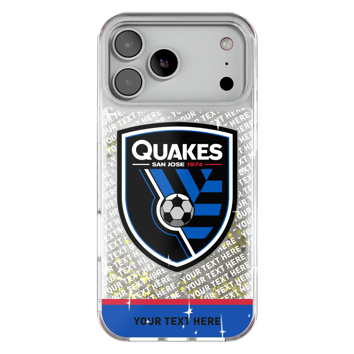 San Jose Earthquakes Personalized EndZone Plus Glitter Phone Case for Apple iPhone