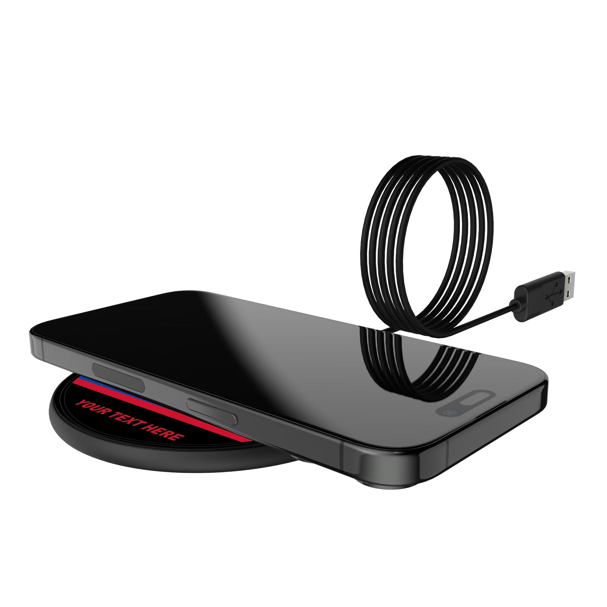 San Jose Earthquakes Personalized Endzone Solid 15-Watt Wireless Charger - Lifestyle