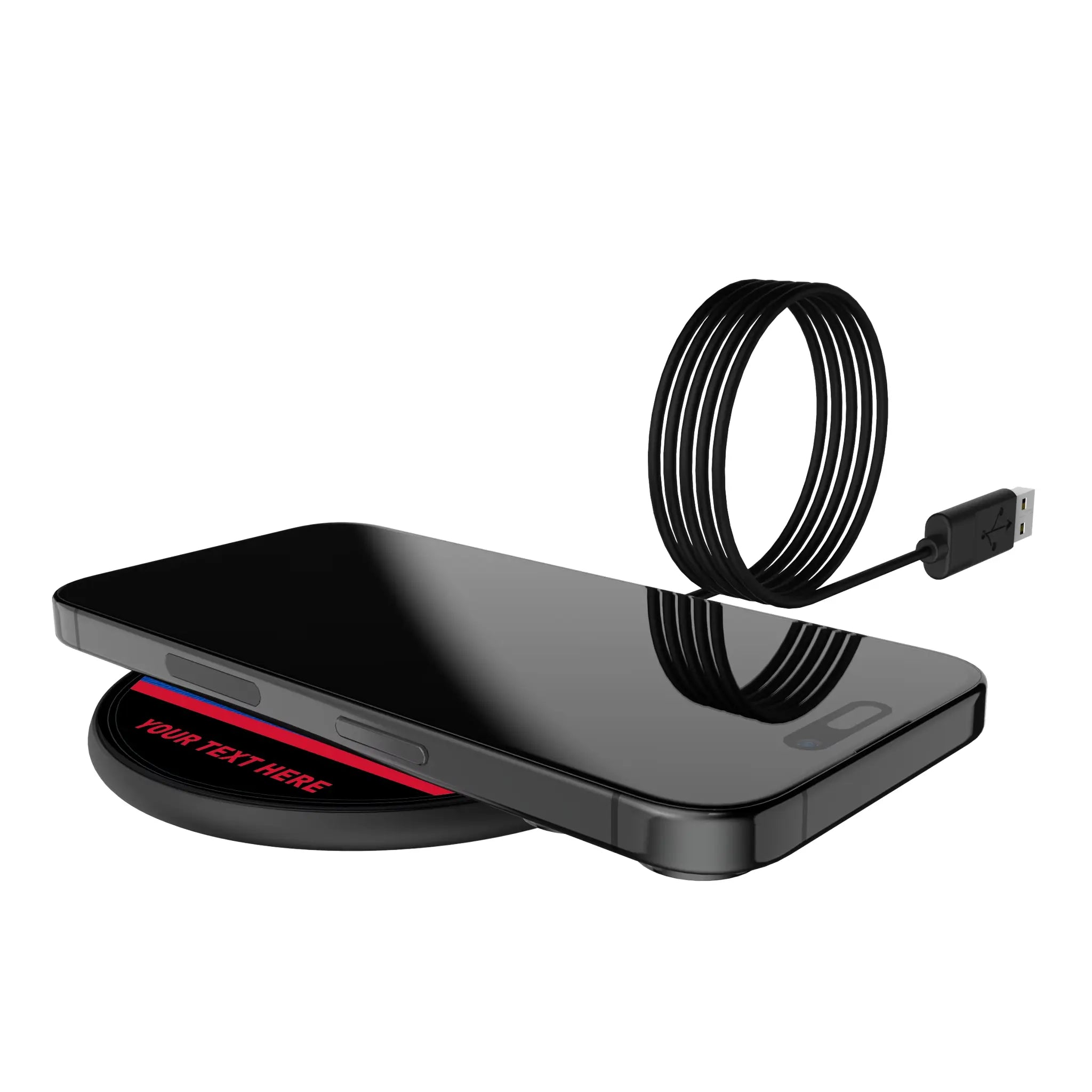 San Jose Earthquakes Personalized Endzone Solid 15-Watt Wireless Charger - Lifestyle