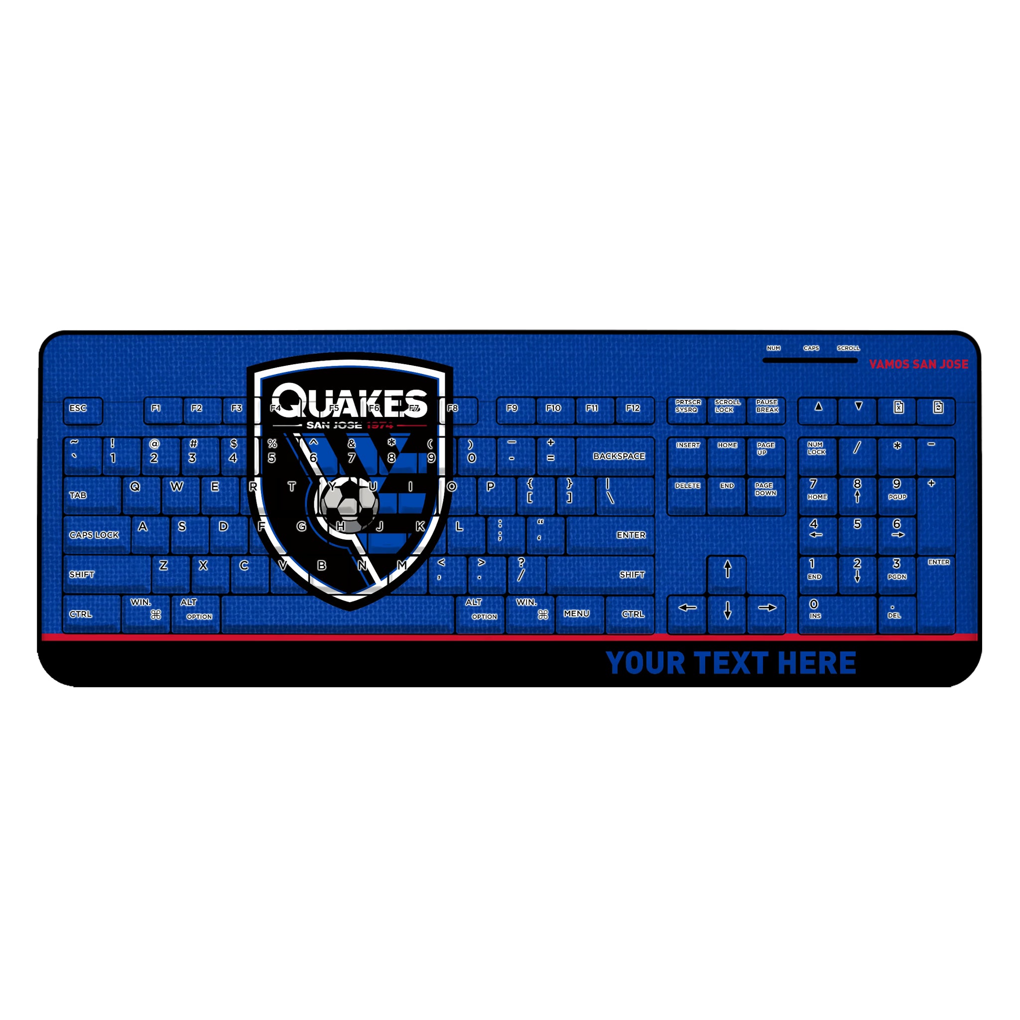 San Jose Earthquakes Personalized Endzone Solid Wireless USB Keyboard