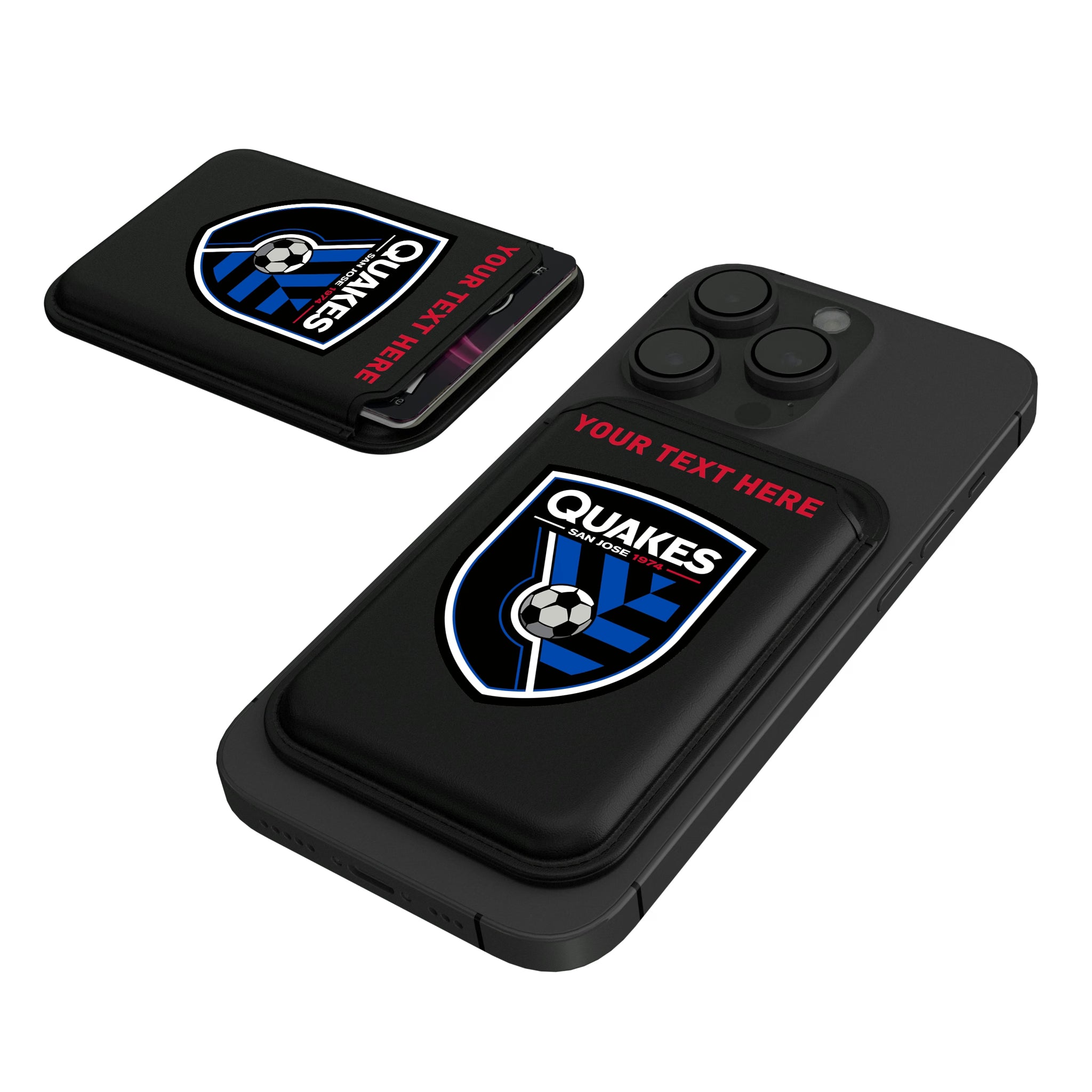 San Jose Earthquakes Personalized Insignia Black Magnetic Credit Card Wallet