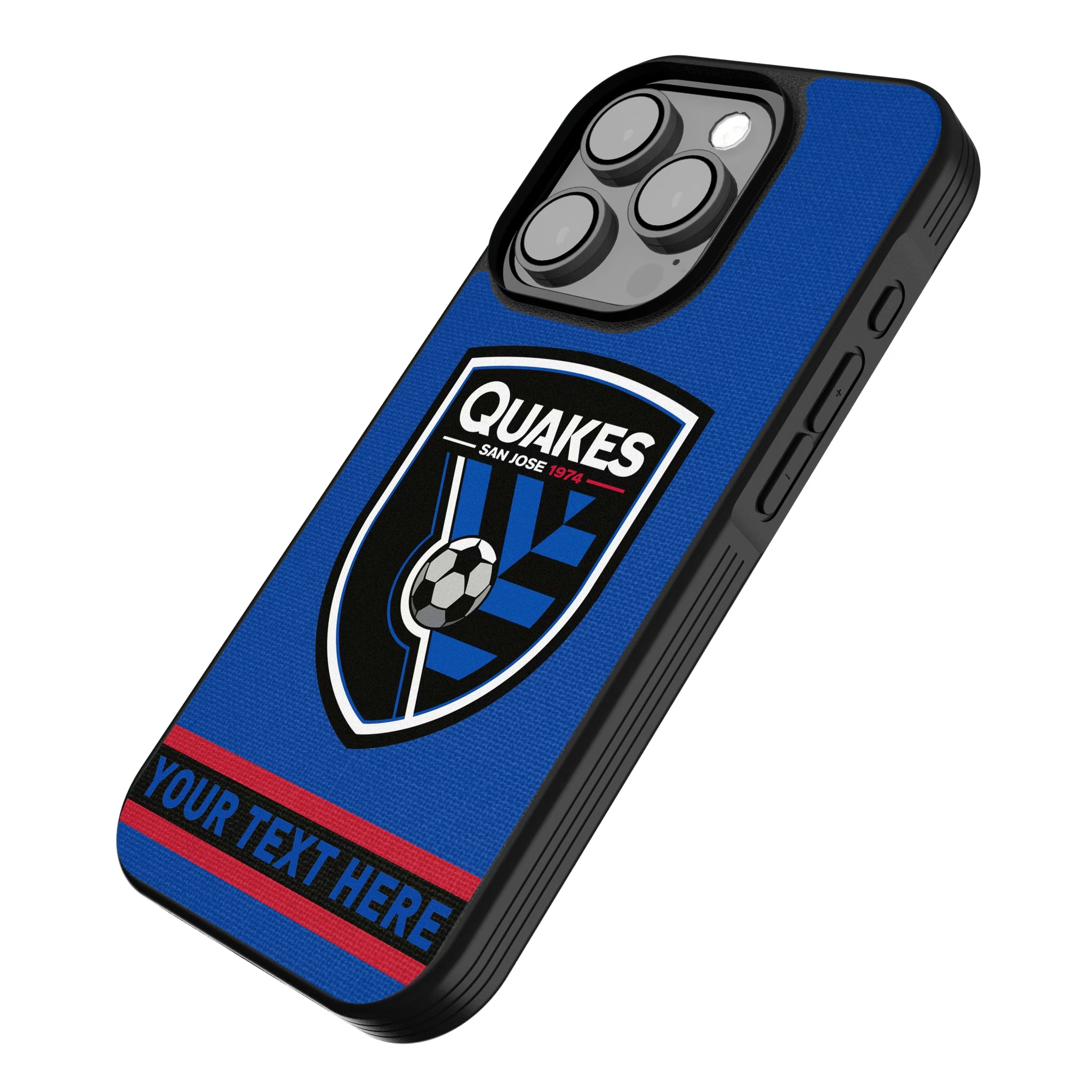 San Jose Earthquakes Personalized Stripe iPhone Bump Phone Case for Apple iPhone - Isometric View