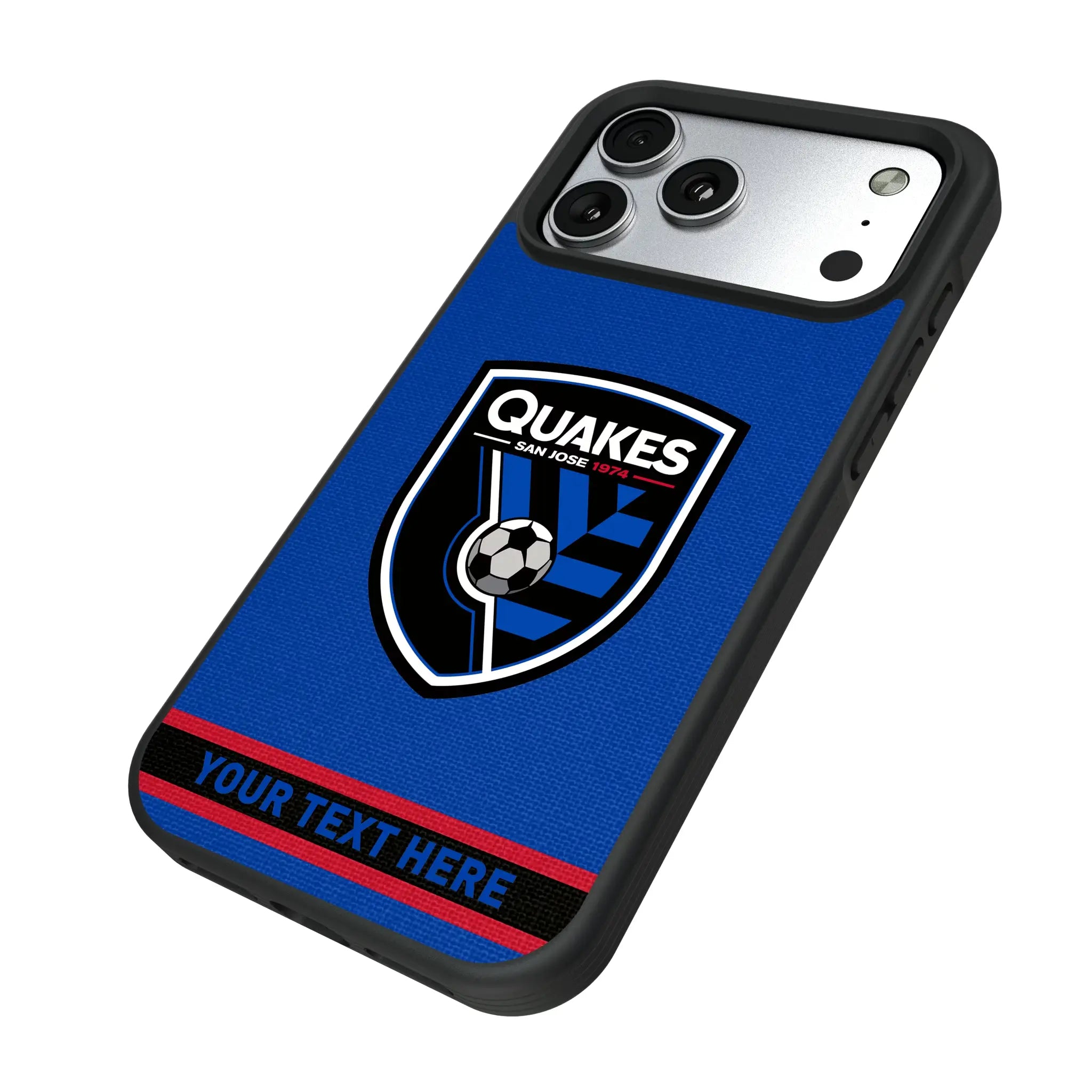San Jose Earthquakes Personalized Stripe iPhone Bump Phone Case for Apple iPhone - Isometric View#Device_iPhone 17 Pro Max