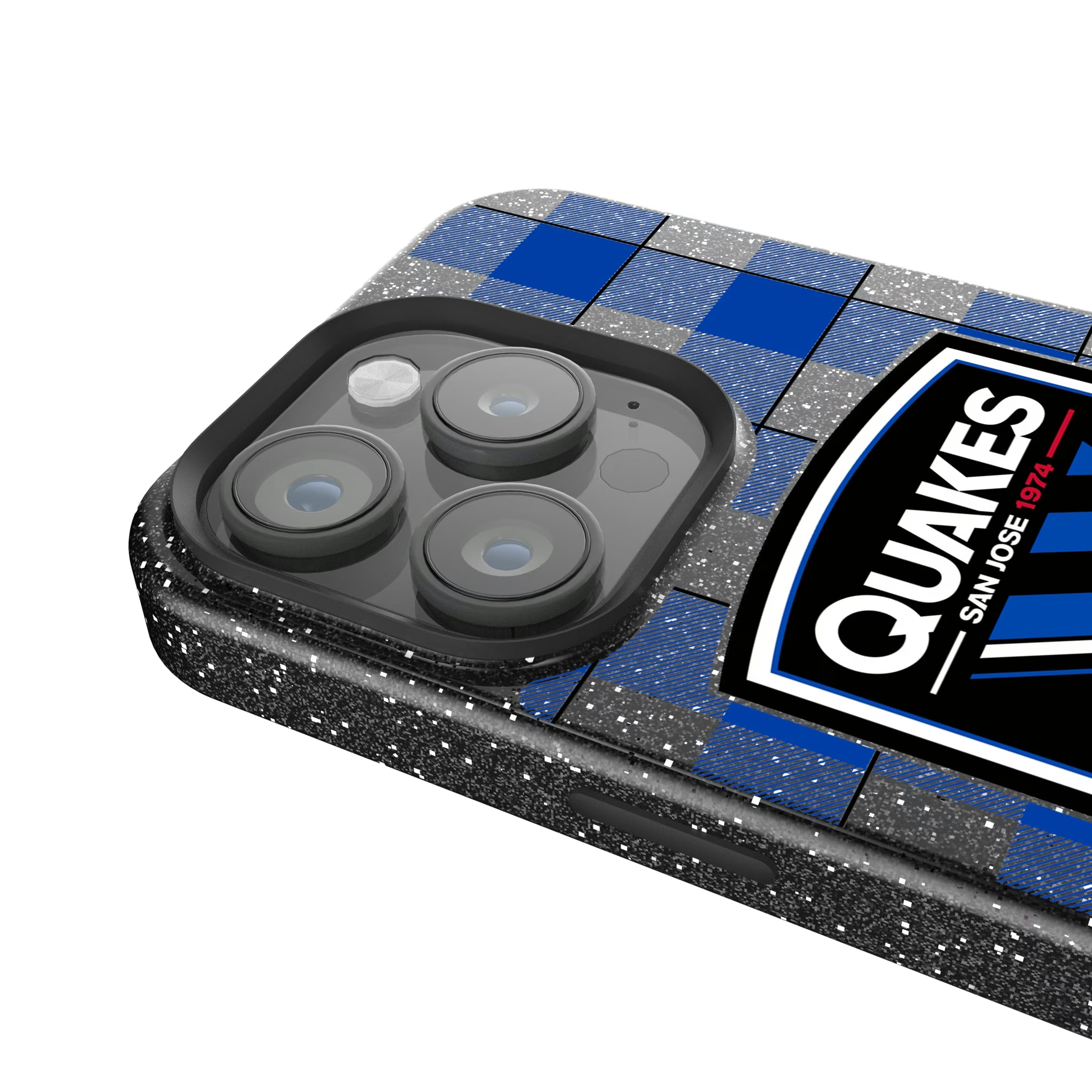 San Jose Earthquakes Plaid iPhone Bling Phone Case for Apple iPhone - Detail