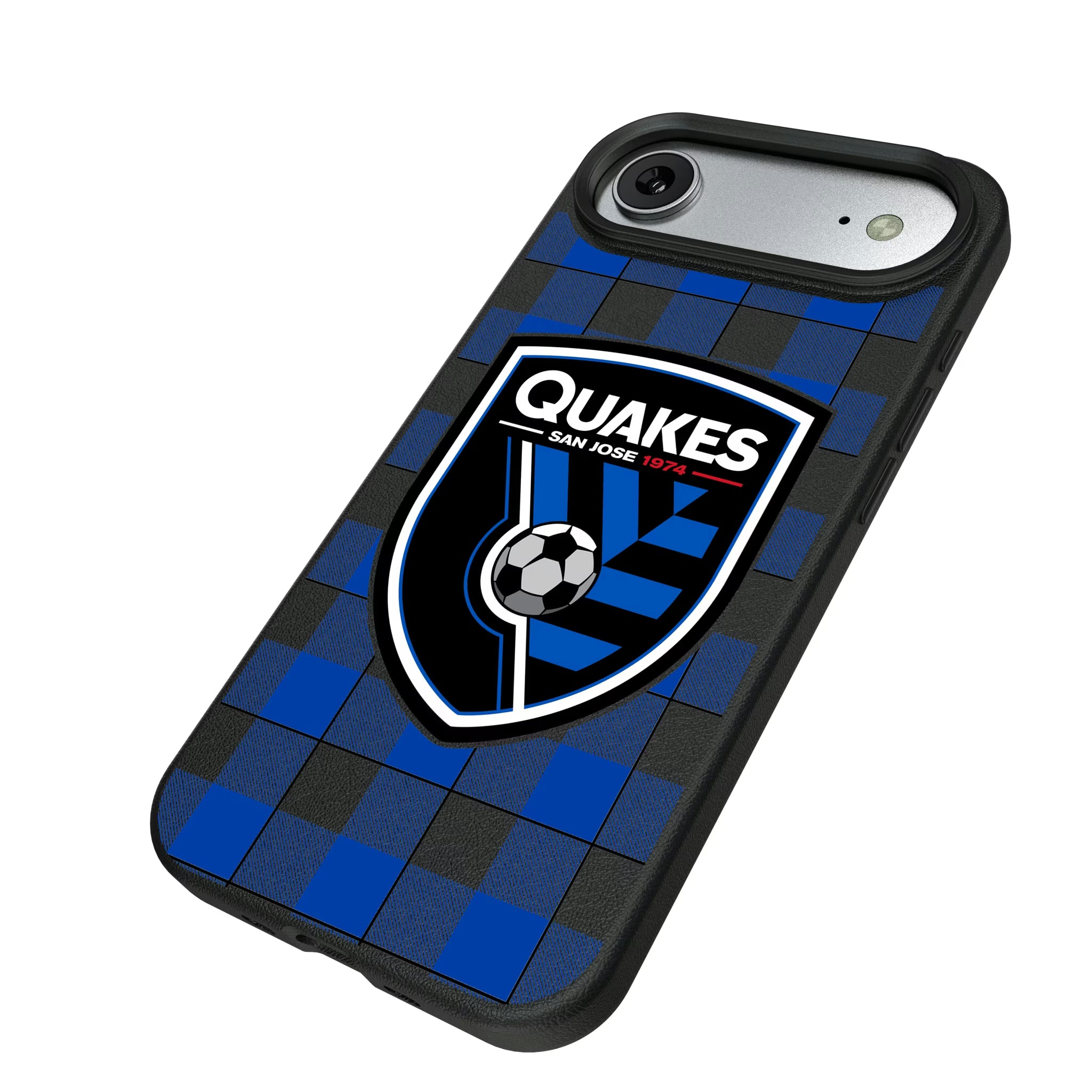 San Jose Earthquakes Plaid iPhone MagSafe Compatible Phone Case for Apple iPhone - Isometric View#Device_iPhone Air
