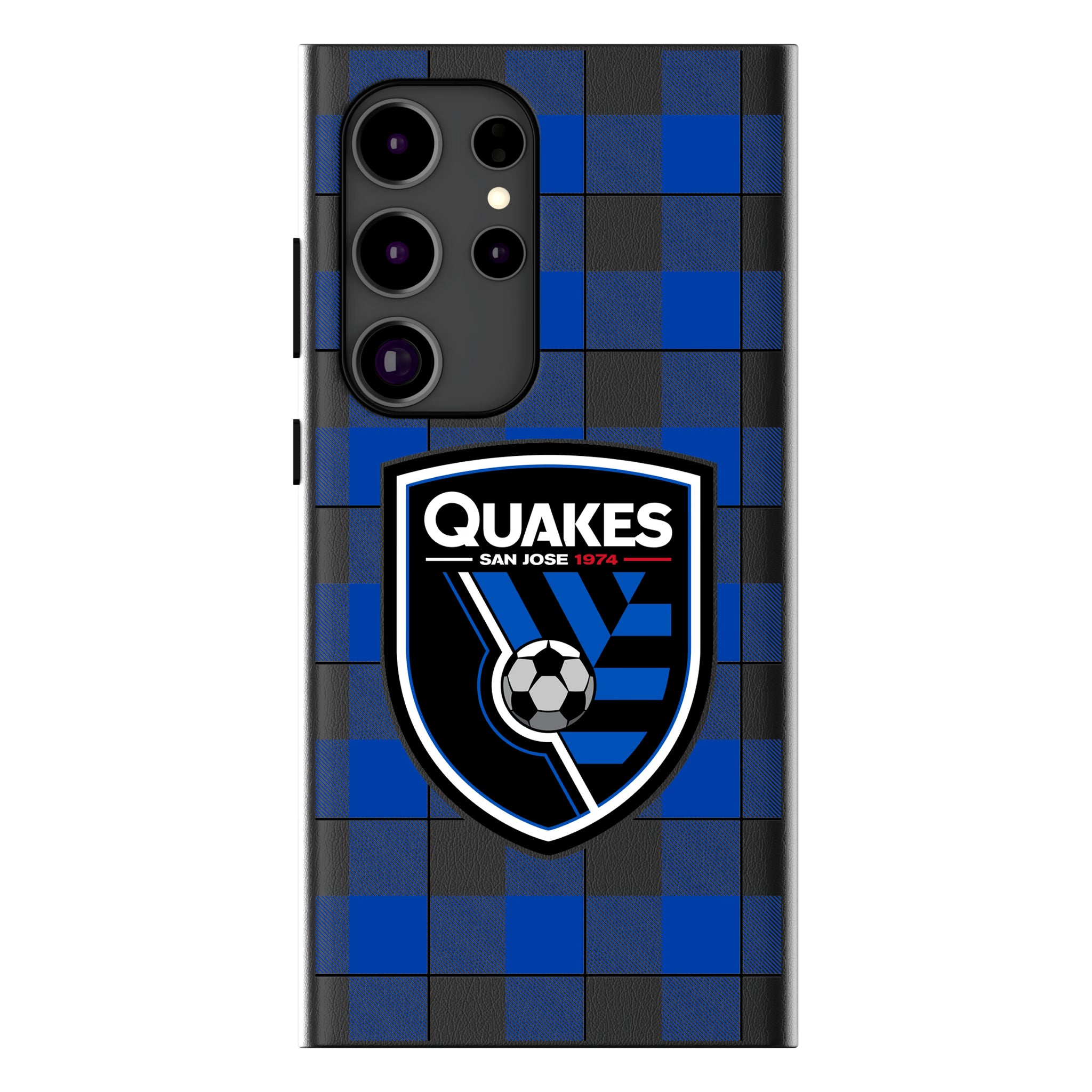 San Jose Earthquakes Plaid Galaxy MagSafe Compatible Phone Case for Samsung Galaxy