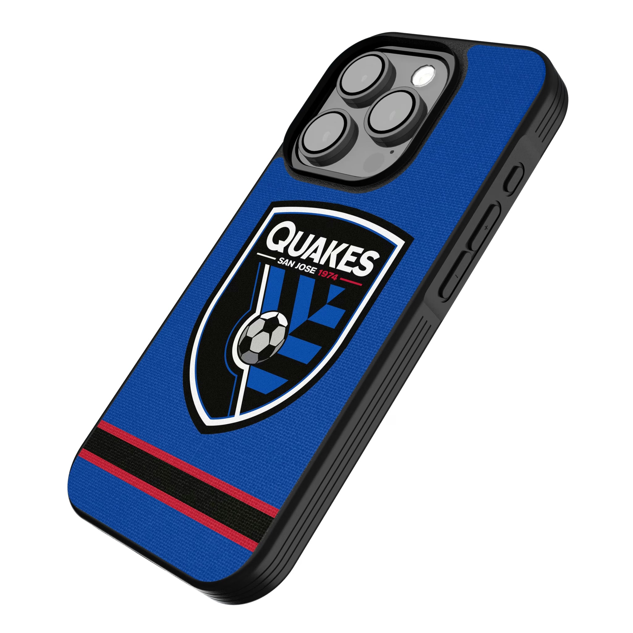 San Jose Earthquakes Stripe iPhone Bump Phone Case for Apple iPhone - Isometric View