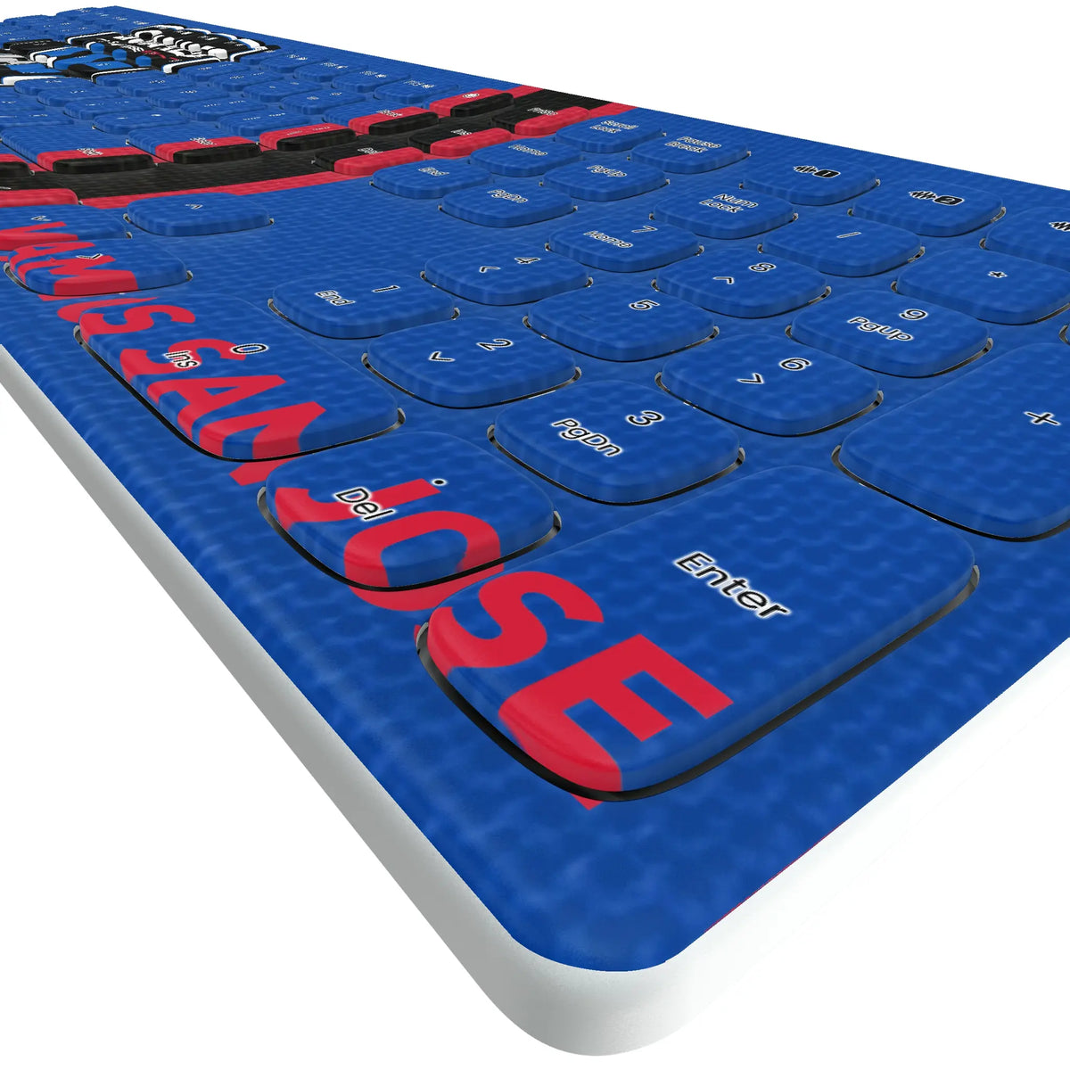 San Jose Earthquakes Stripe KKB605 Curved Wireless Keyboard - Detail