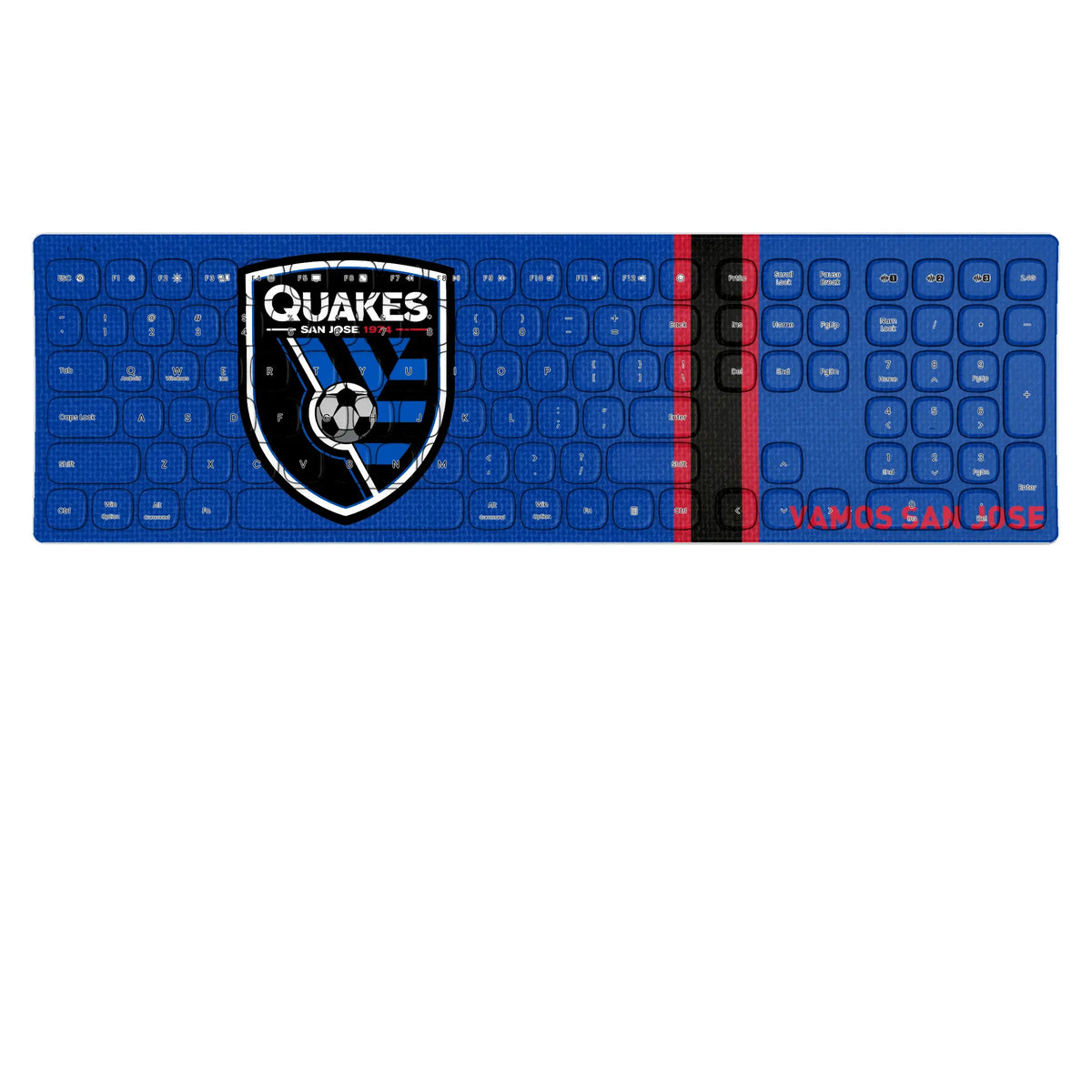 San Jose Earthquakes Stripe KKB605 Curved Wireless Keyboard