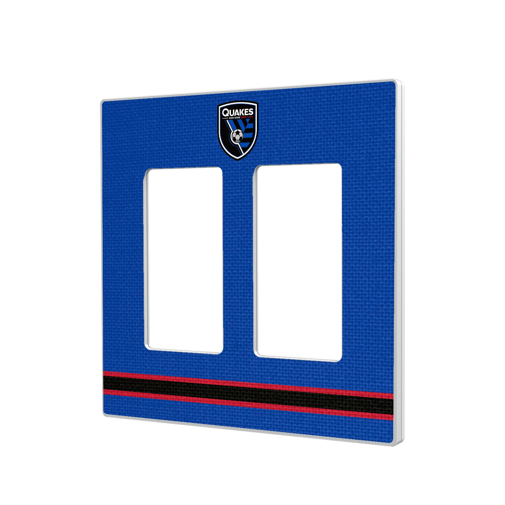 San Jose Earthquakes Stripe Hidden-Screw Light Switch Plate#Style_Double Rocker