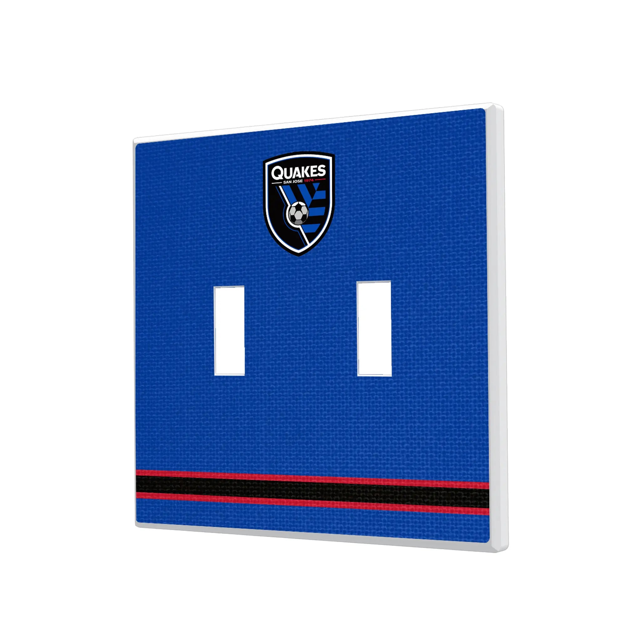 San Jose Earthquakes Stripe Hidden-Screw Light Switch Plate#Style_Double Toggle