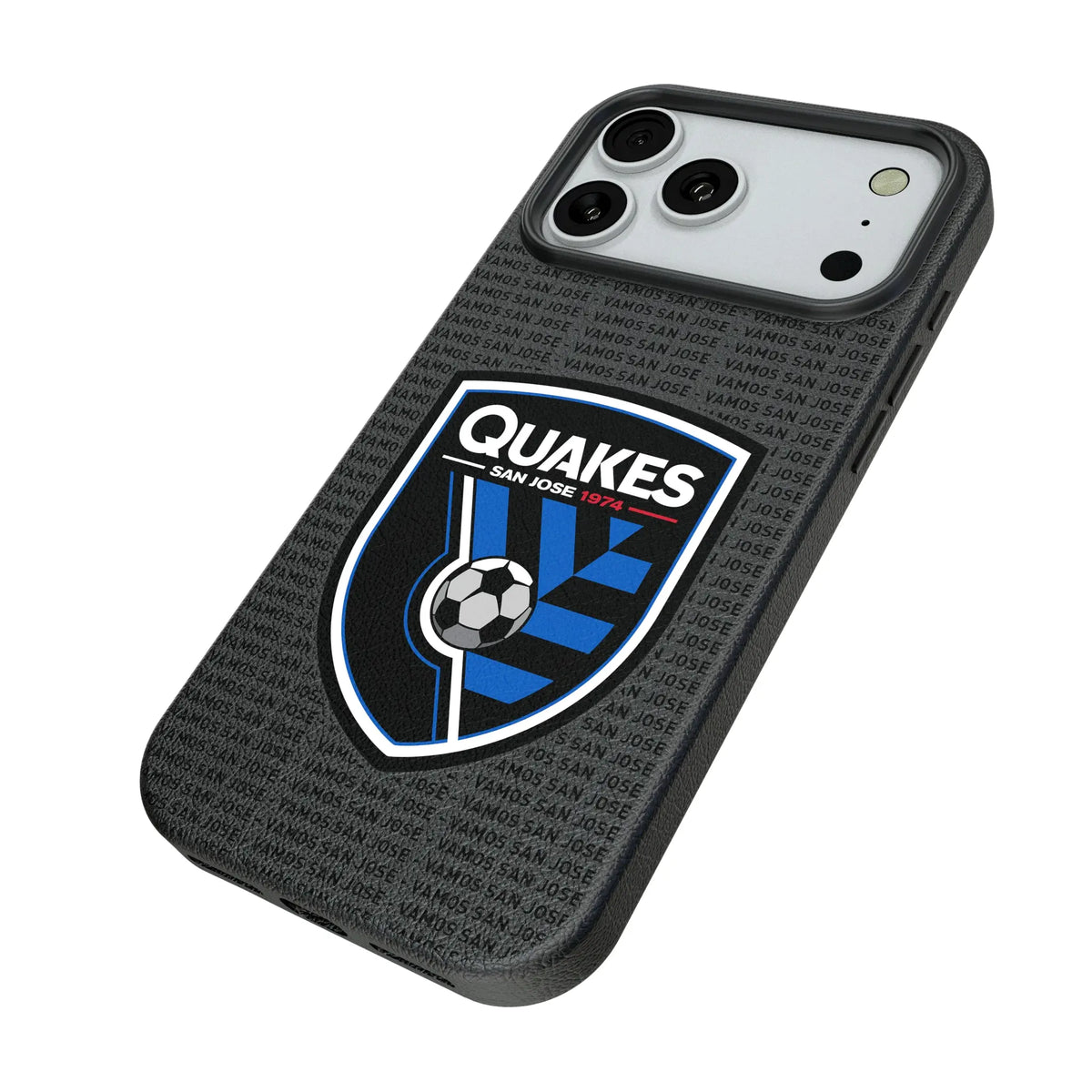 San Jose Earthquakes Text Backdrop iPhone MagSafe Compatible Phone Case for Apple iPhone - Isometric View#Device_iPhone 18 Pro Max