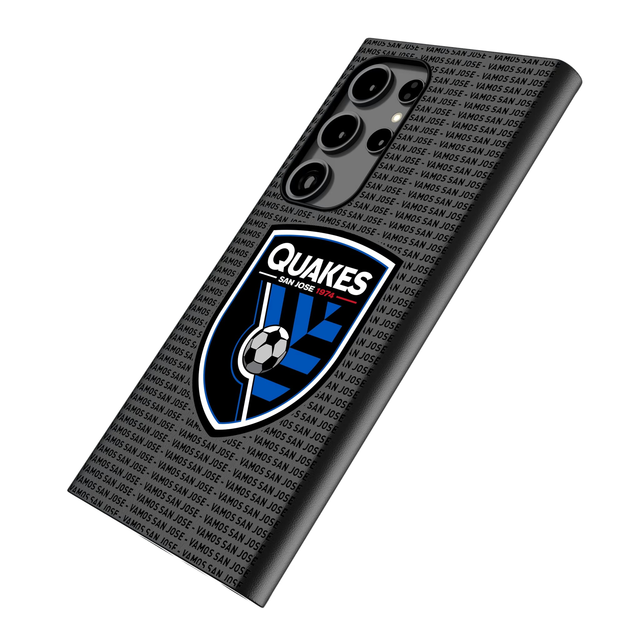 San Jose Earthquakes Text Backdrop Galaxy MagSafe Compatible Phone Case for Samsung Galaxy - Isometric View