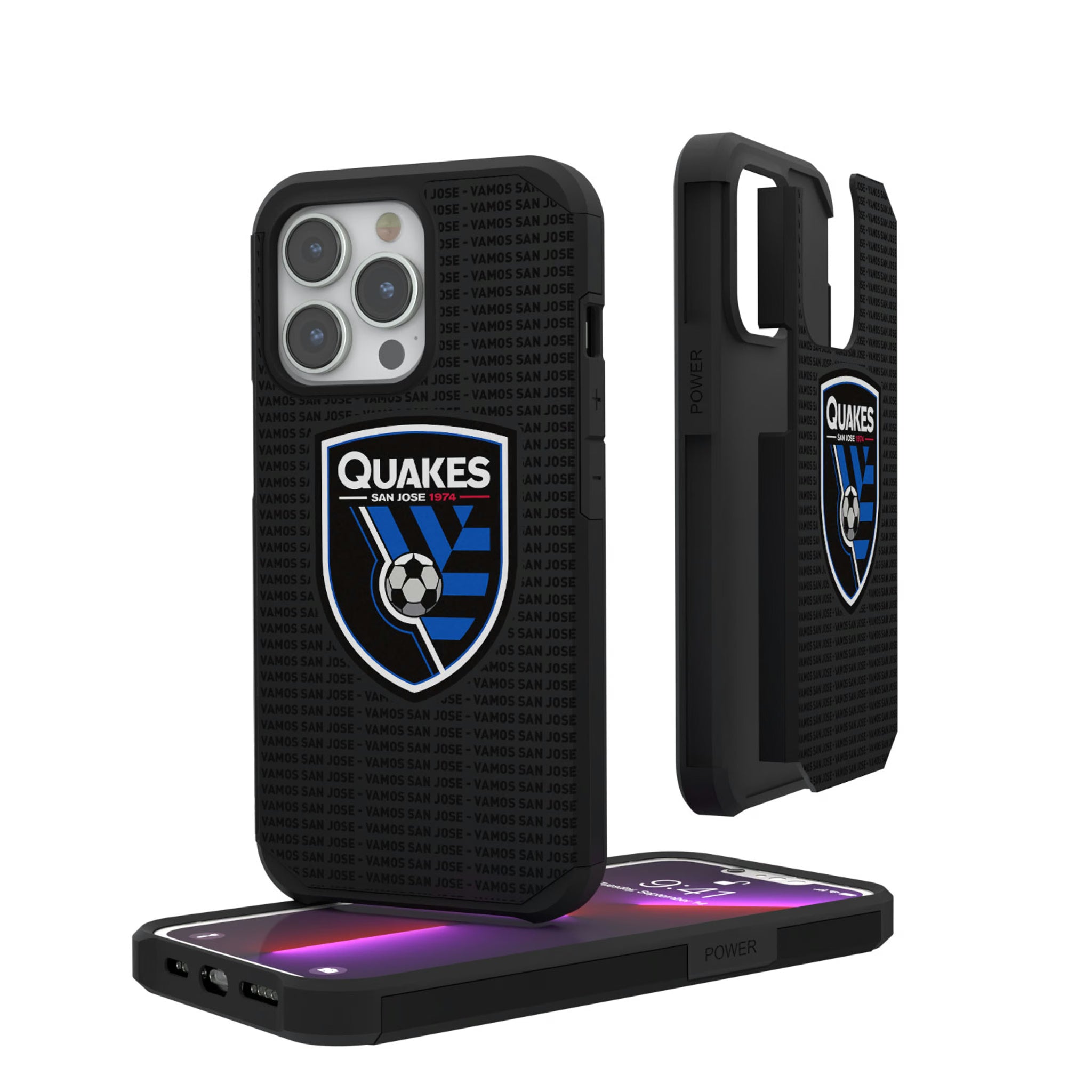San Jose Earthquakes Text Backdrop iPhone Rugged Phone Case for Apple iPhone
