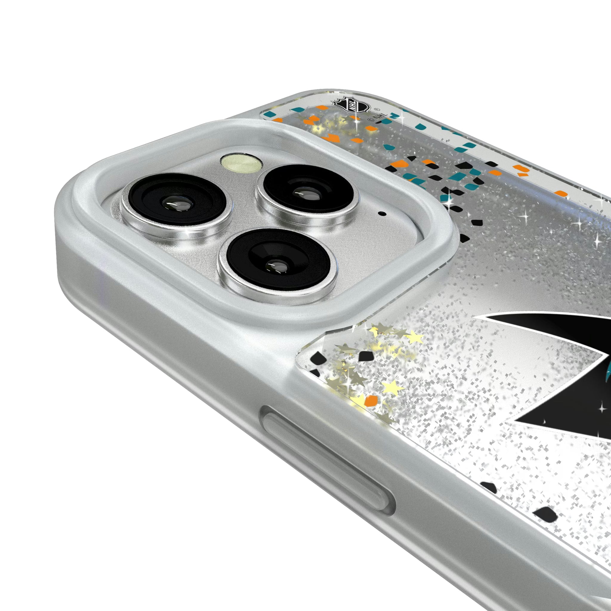 San Jose Sharks Confetti iPhone Glitter Phone Case for Apple iPhone - Detail#Device_iPhone 16 Pro