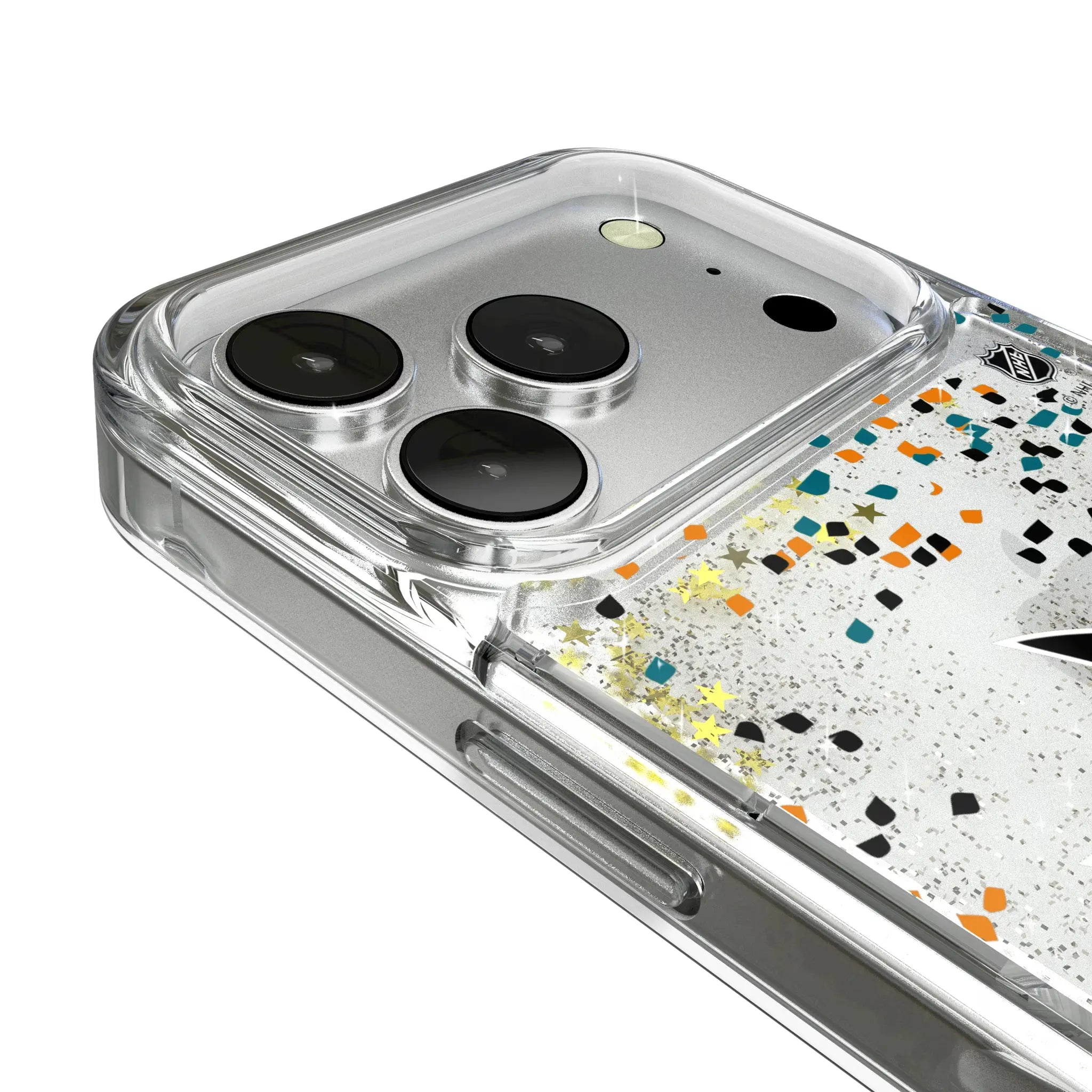 San Jose Sharks Confetti iPhone Glitter Phone Case for Apple iPhone - Detail