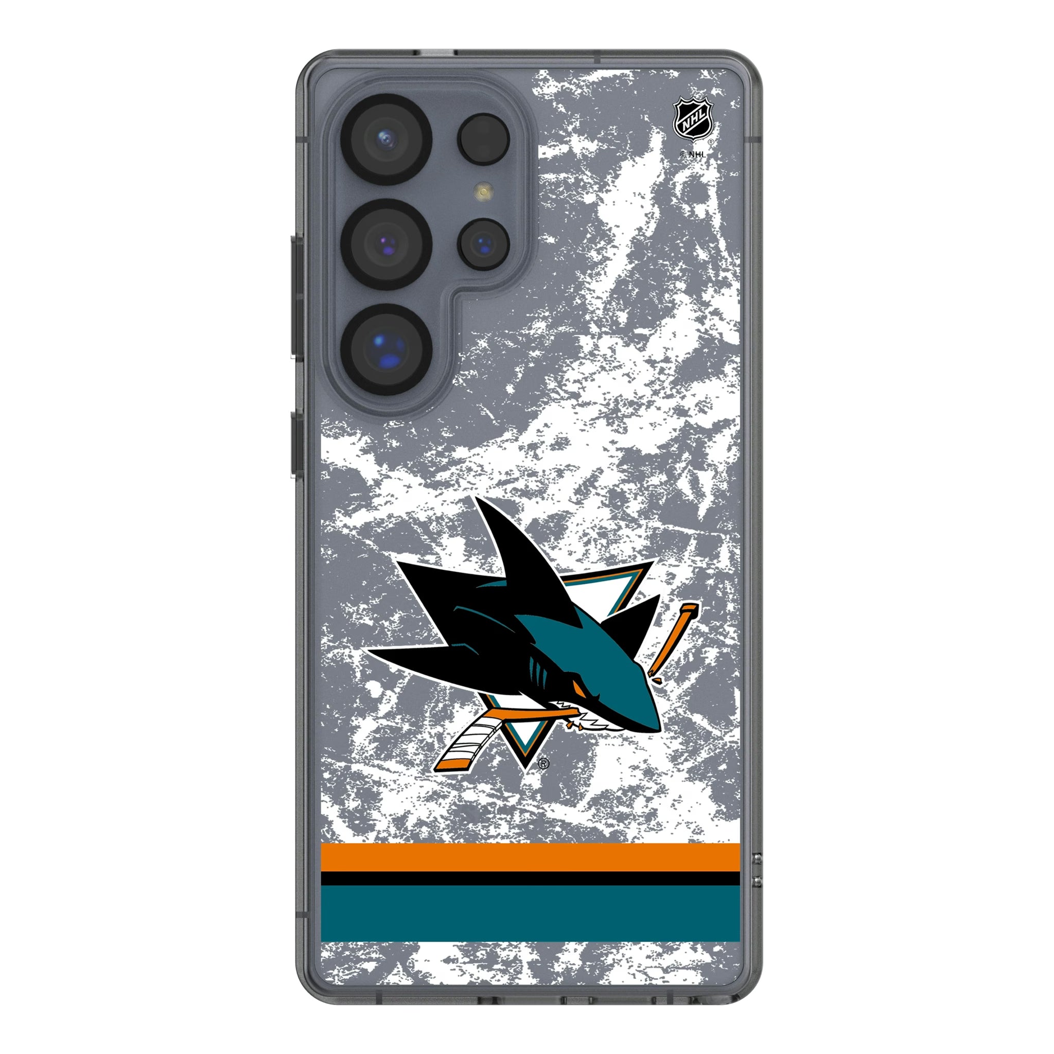 San Jose Sharks Ice Stripe Galaxy Clear Phone Case for Samsung Galaxy