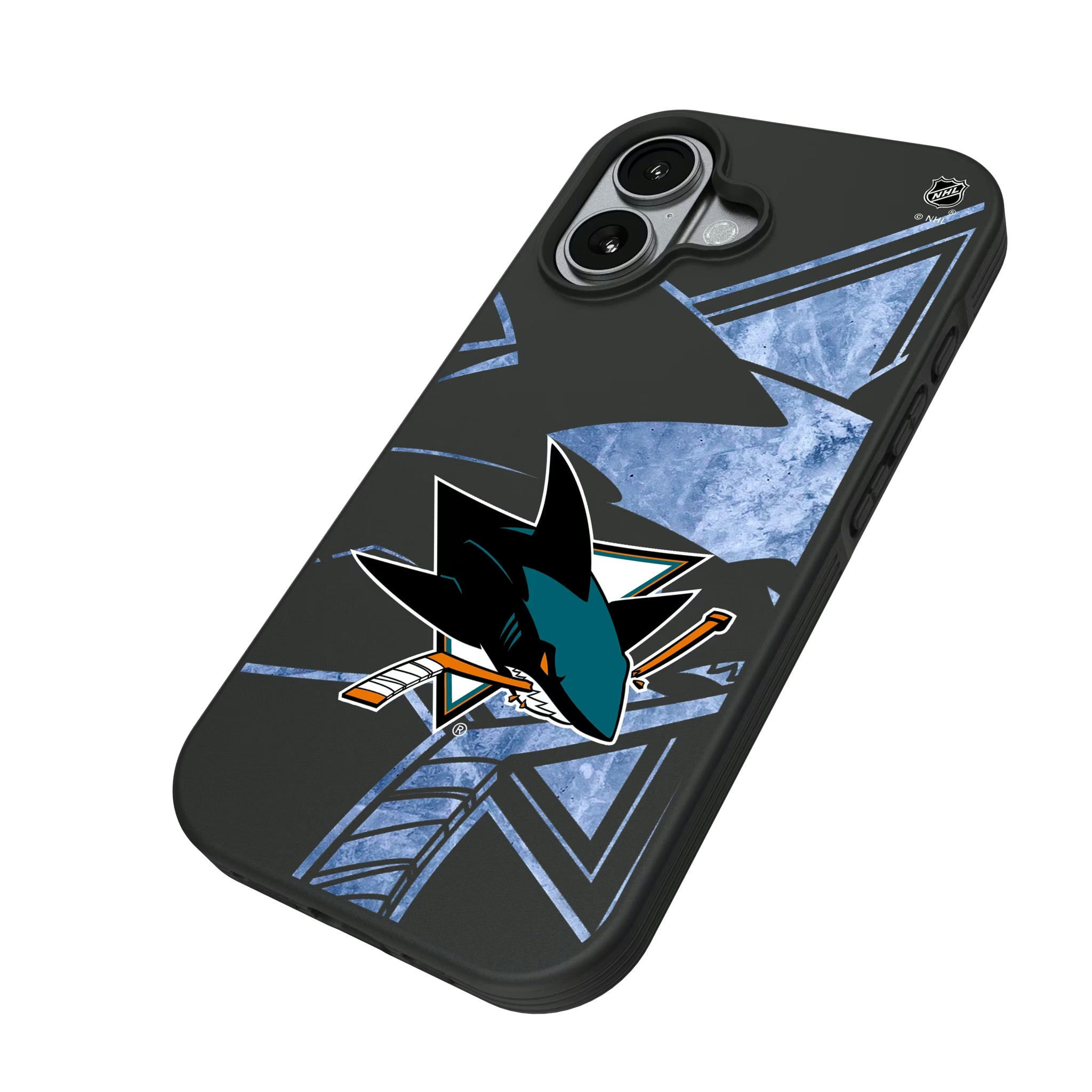 San Jose Sharks Ice Tilt iPhone Bump Phone Case for Apple iPhone - Isometric View#Device_iPhone 17