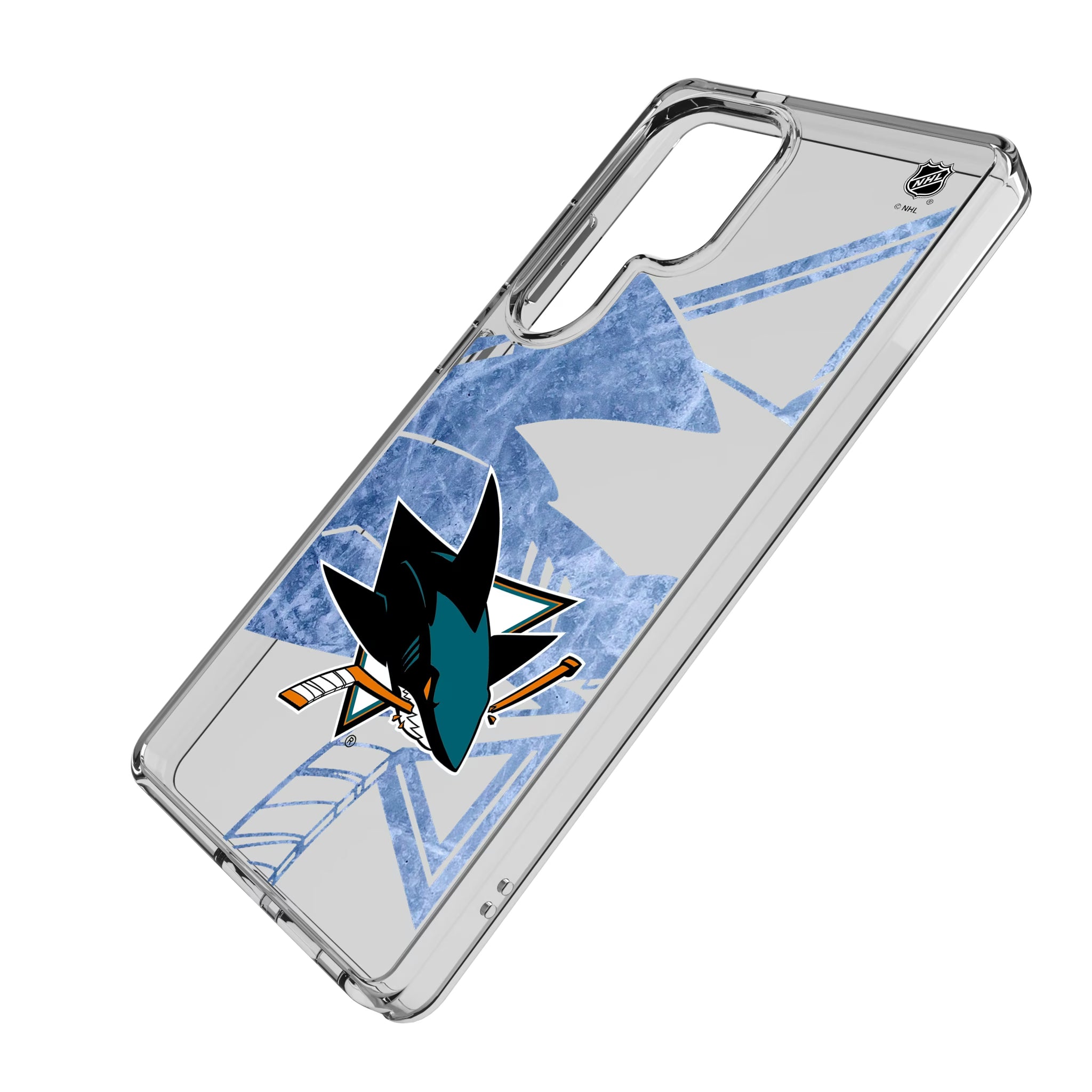 San Jose Sharks Ice Tilt Galaxy Clear Phone Case for Samsung Galaxy - Isometric View