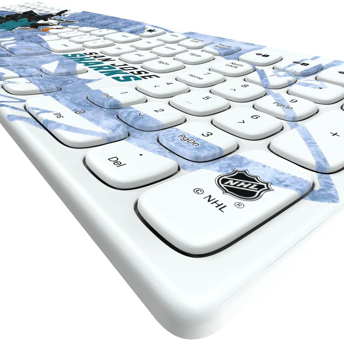 San Jose Sharks Ice Tilt KKB605 Curved Wireless Keyboard - Detail