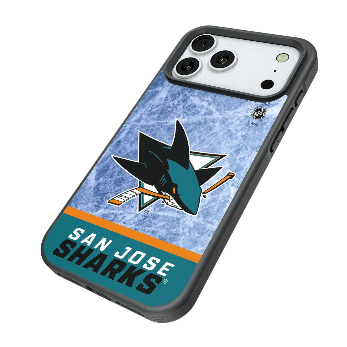 San Jose Sharks Ice Wordmark iPhone Bump Phone Case for Apple iPhone - Isometric View#Device_iPhone 18 Pro Max