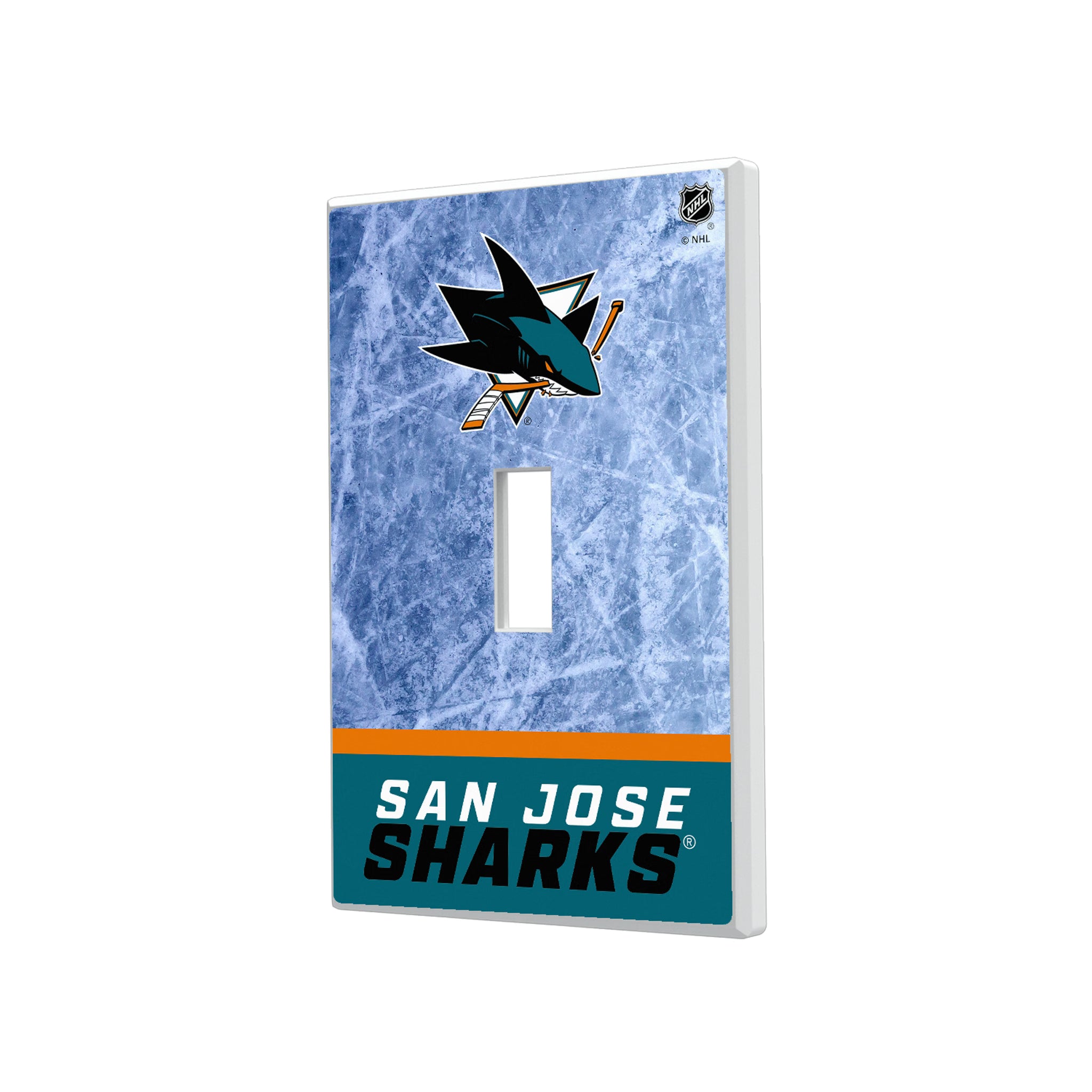 San Jose Sharks Ice Wordmark Hidden-Screw Light Switch Plate#Style_Single Toggle