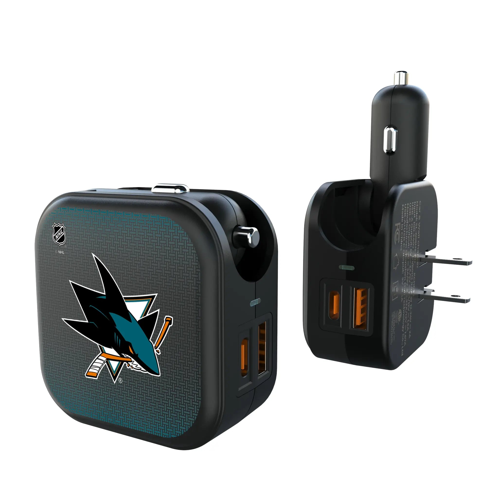 San Jose Sharks Linen 2 in 1 USB A/C Charger