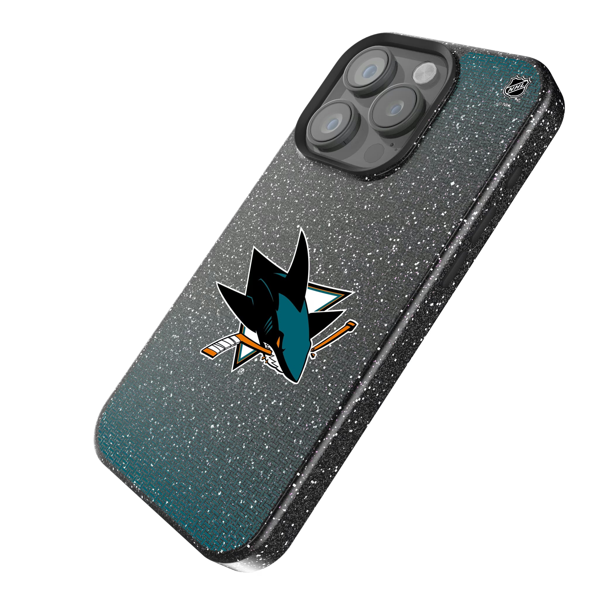 San Jose Sharks Linen iPhone Bling Phone Case for Apple iPhone - Isometric View