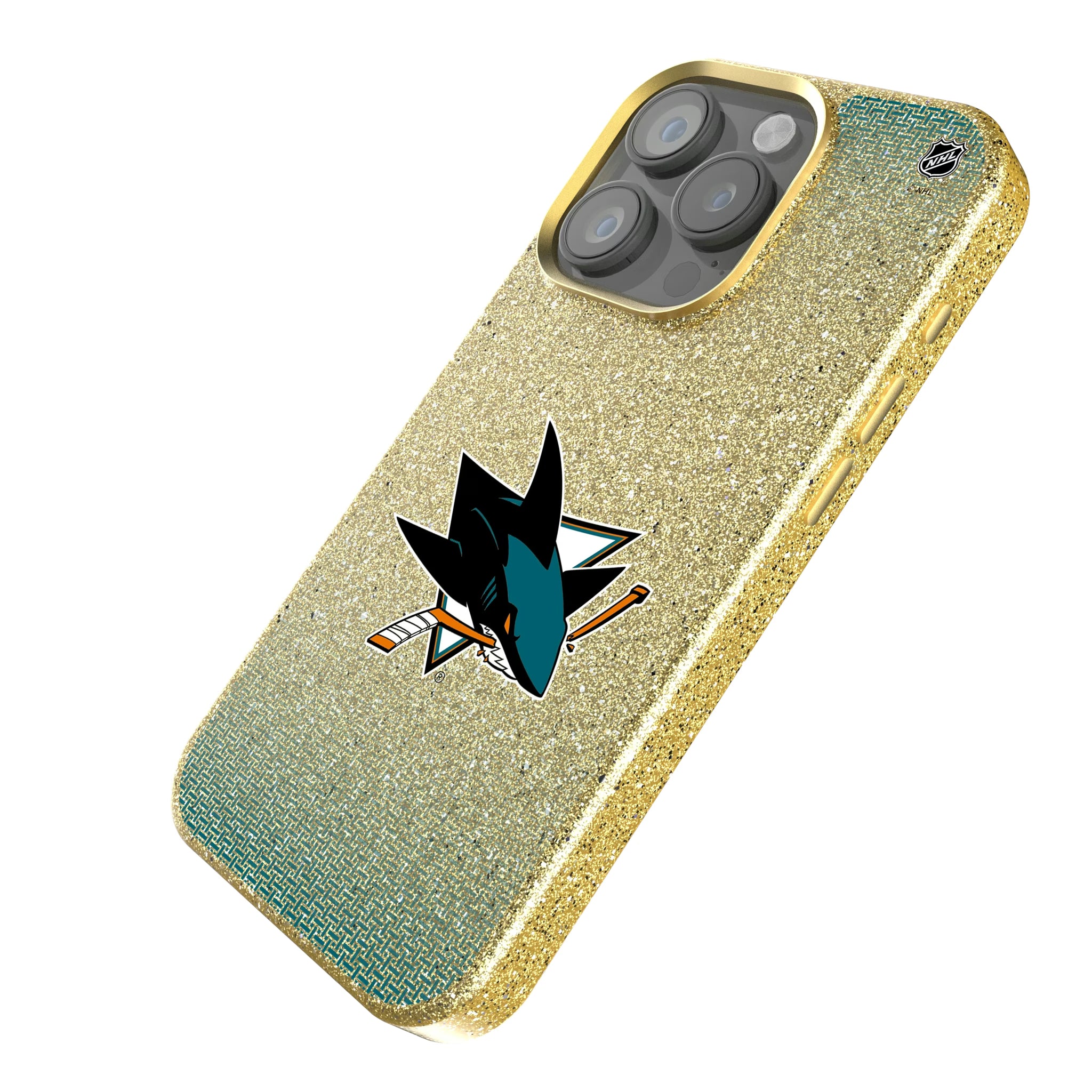 San Jose Sharks Linen iPhone Bling Phone Case for Apple iPhone - Isometric View