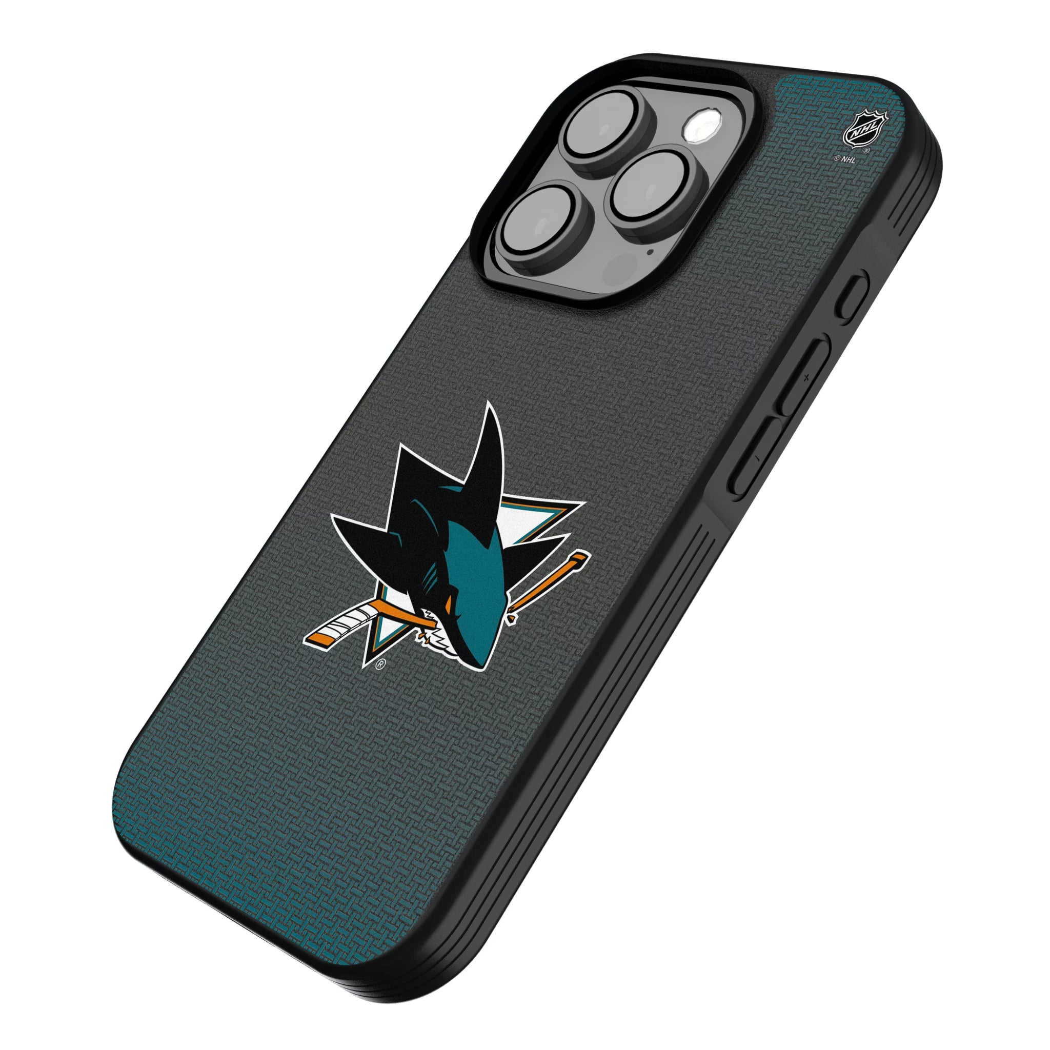 San Jose Sharks Linen iPhone Bump Phone Case for Apple iPhone - Isometric View