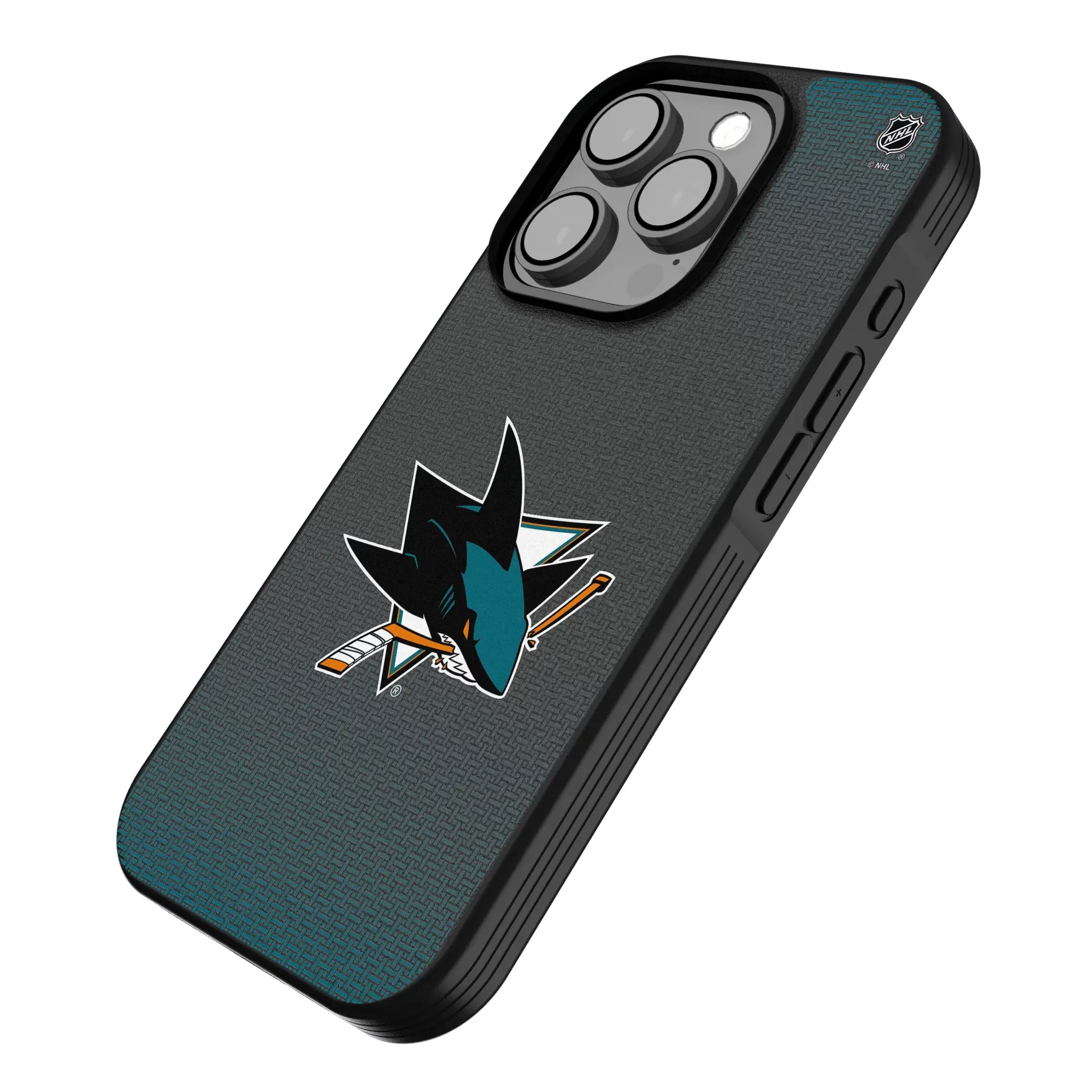 San Jose Sharks Linen iPhone Bump Phone Case for Apple iPhone - Isometric View
