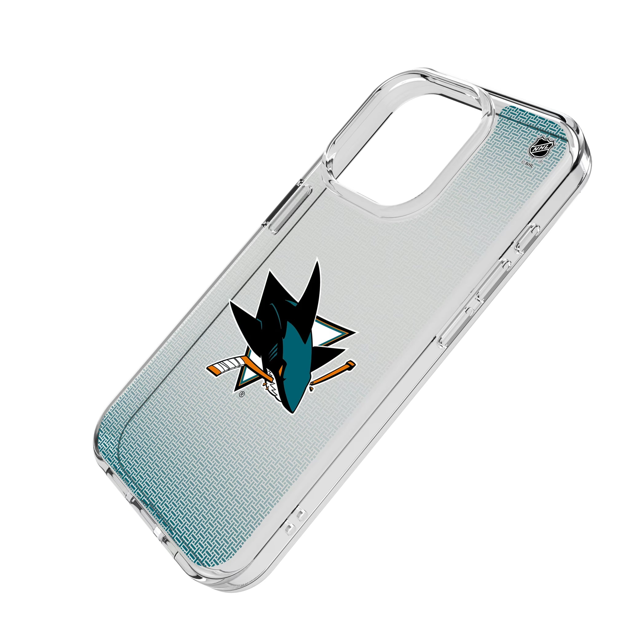 San Jose Sharks Linen iPhone Clear Phone Case for Apple iPhone - Isometric View