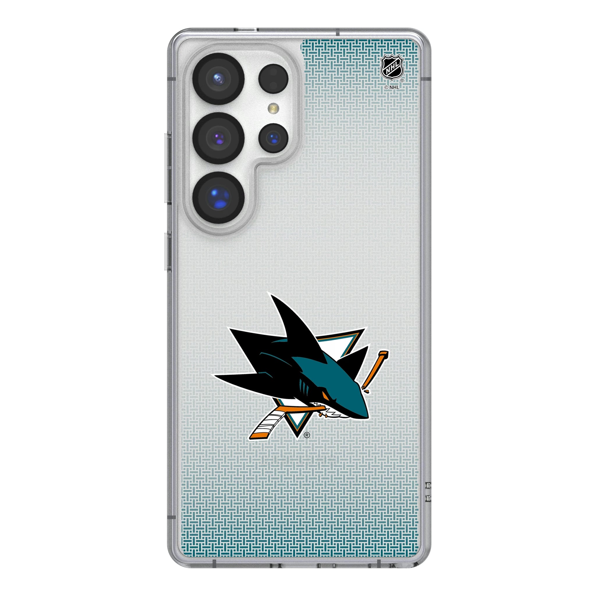 San Jose Sharks Linen Galaxy Clear Phone Case for Samsung Galaxy