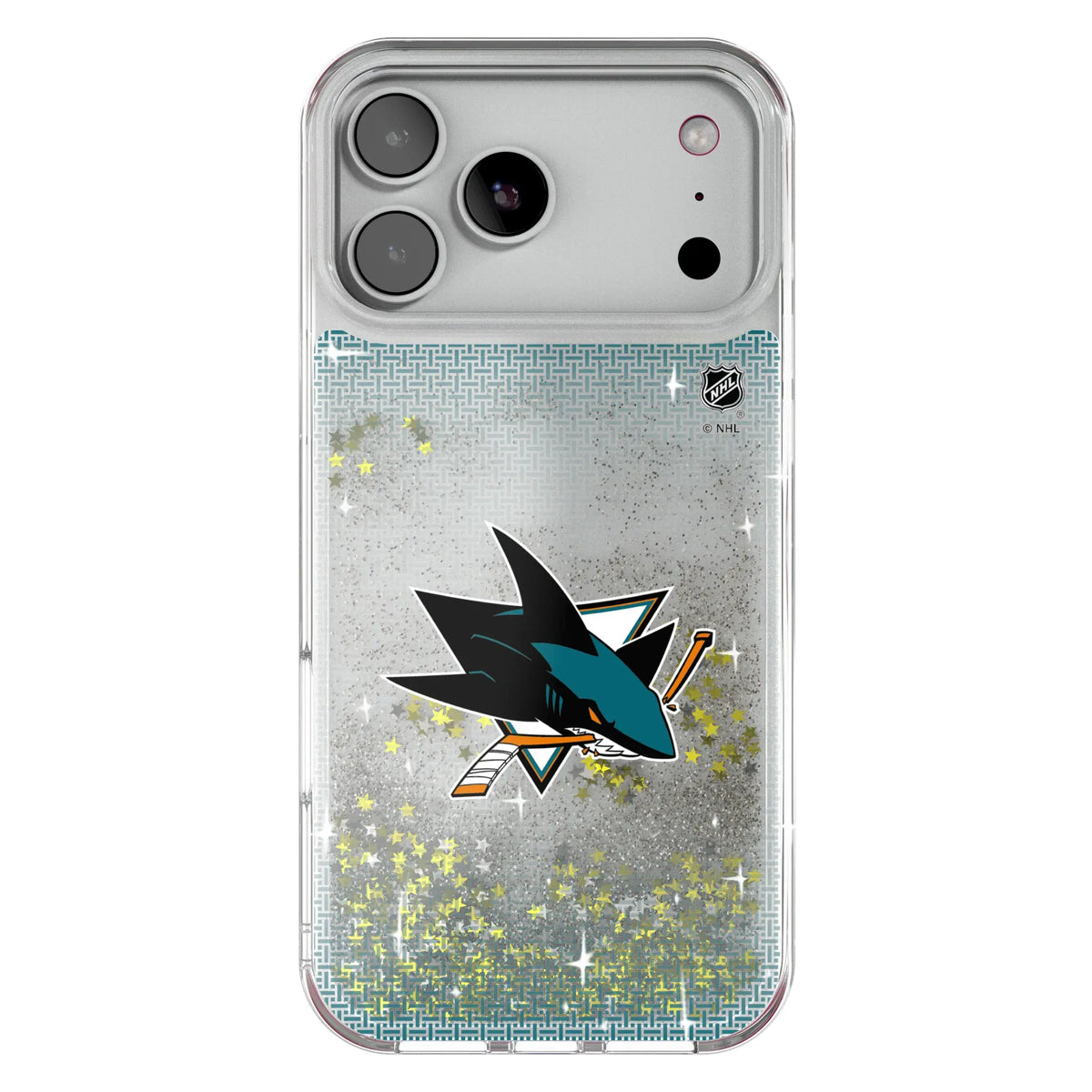 San Jose Sharks Linen Glitter Phone Case for Apple iPhone