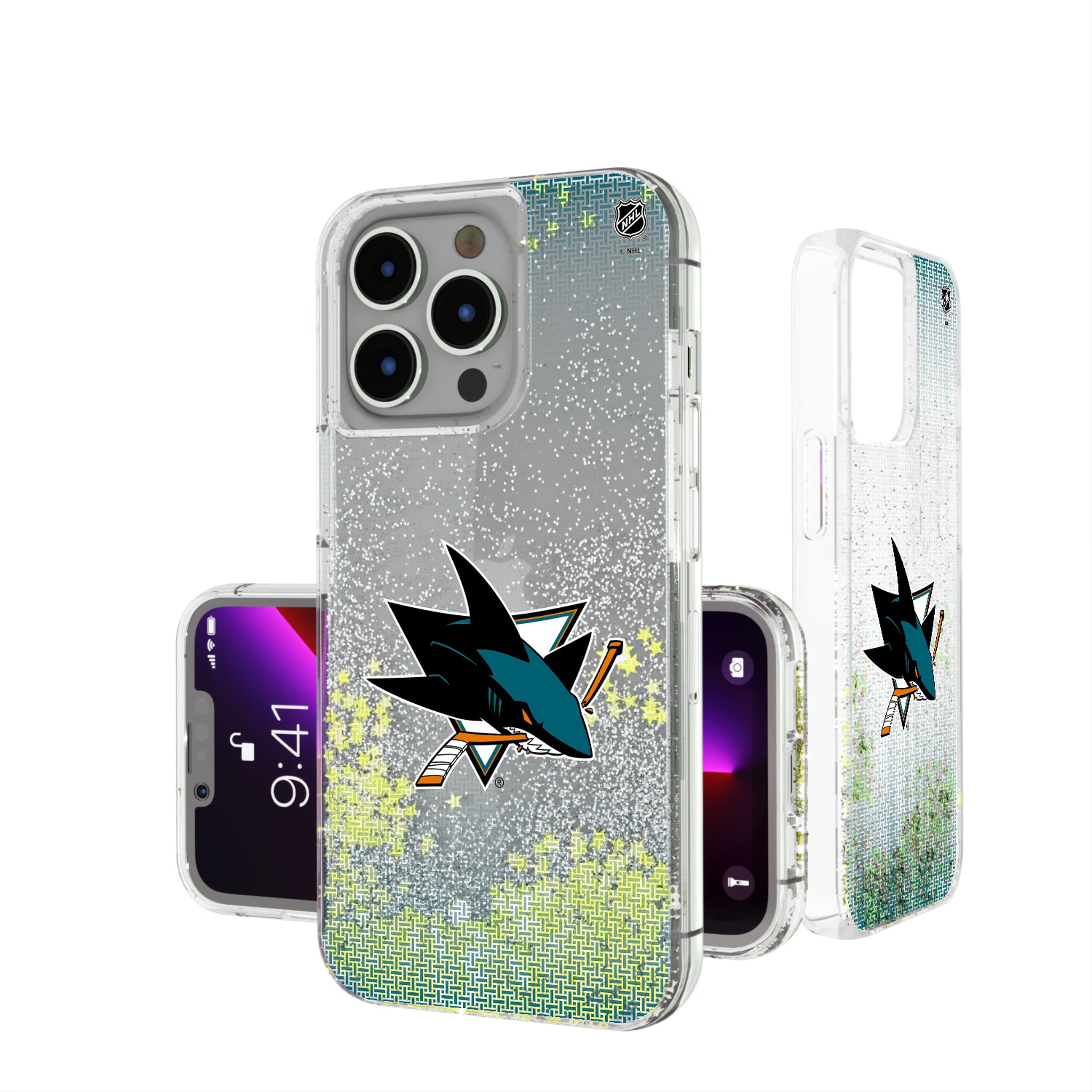 San Jose Sharks Linen iPhone Glitter Phone Case for Apple iPhone